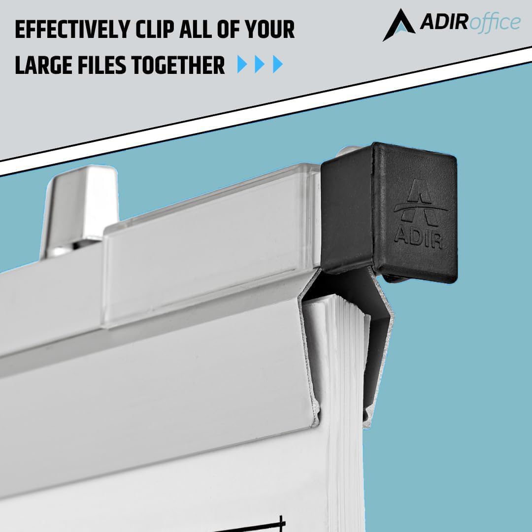 Adir Blueprint Rack and Clamps - 12 Pack of Blueprint Clamp and Mobile Blueprint Rack, Heavy-Duty Large Document Storage Solution for Blueprints, Posters, Maps, & Construction Plans