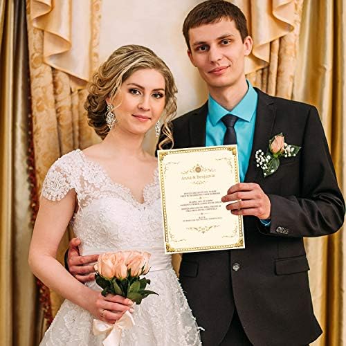 Chinco Certificate Paper Gold Foil Metallic Border Blank Award Certificate for Recognition Appreciation, Laser and Inkjet Printer Compatible, 11 x 8.5 Inches (200 Pieces)