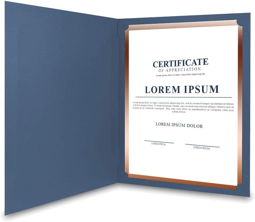 SUNEE Certificate Holders(Navy Blue, 30 Packs), Diploma Covers Gold Foil Border, for Letter Size 8.5x11 Certificates, Cardstock, Document Papers