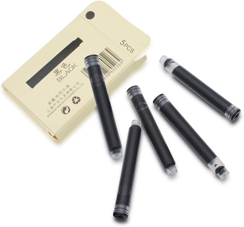 30pcs JINHAO Ink Cartridges Fountain Pen Refills for JINHAO and Baoer Pen Standard Size(Black)