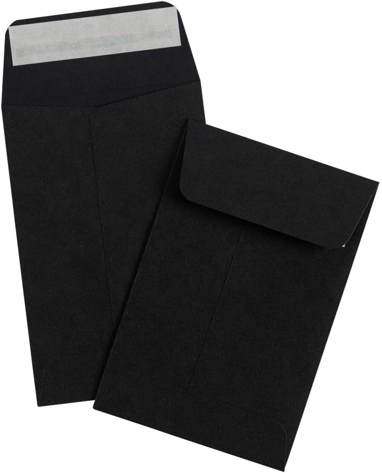 LUXPaper #4 Coin Envelopes | 3'' x 4 1/2" | Midnight Black | 80lb. Text | 50 Qty