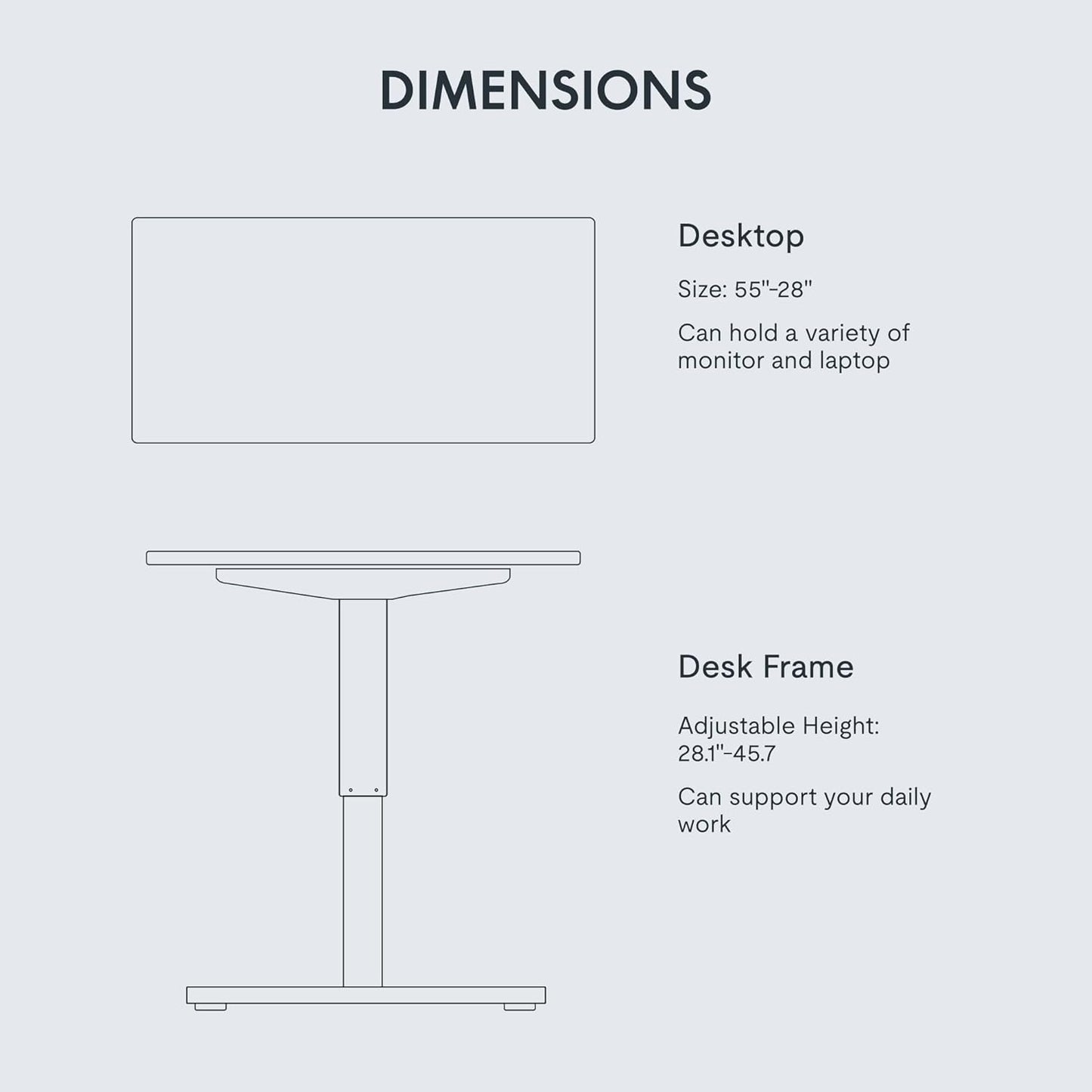 FLEXISPOT 55 x 28 Inches Electric Stand Up Desk Workstation Home Office Computer Standing Table Height Adjustable Desk (Black Frame + 55" White Top, 2 Packages)