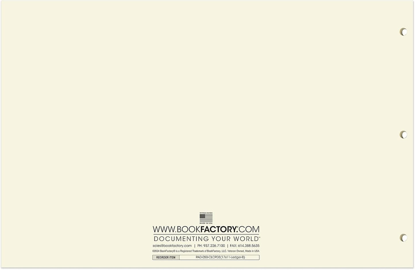 BookFactory Ledger Pad/Large 8 Column Accounting Ledger Columnar (Eight Columns) Pads - 17'' x 11'', 50 Pages, Notepad Landscape Format (PAD-050-CLCPD3(17x11-Ledger-8)-AX)