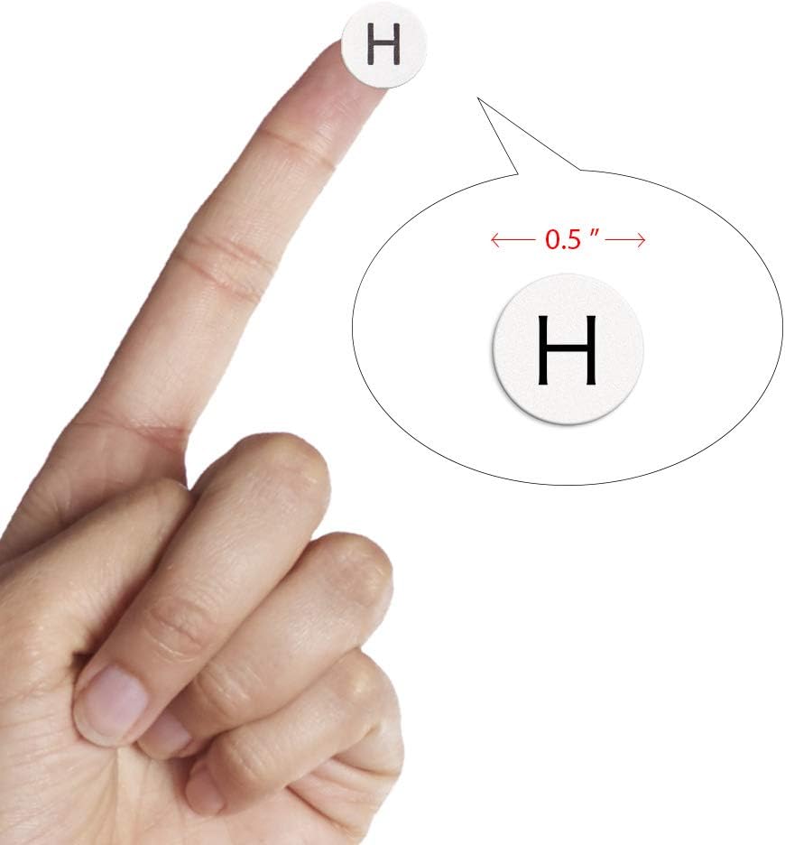 dealzEpic - Alphabet Stickers of The Letter H - Small Round Paper Self-Adhesive Peel and Stick Letter Labels - Set of 15 Sheets