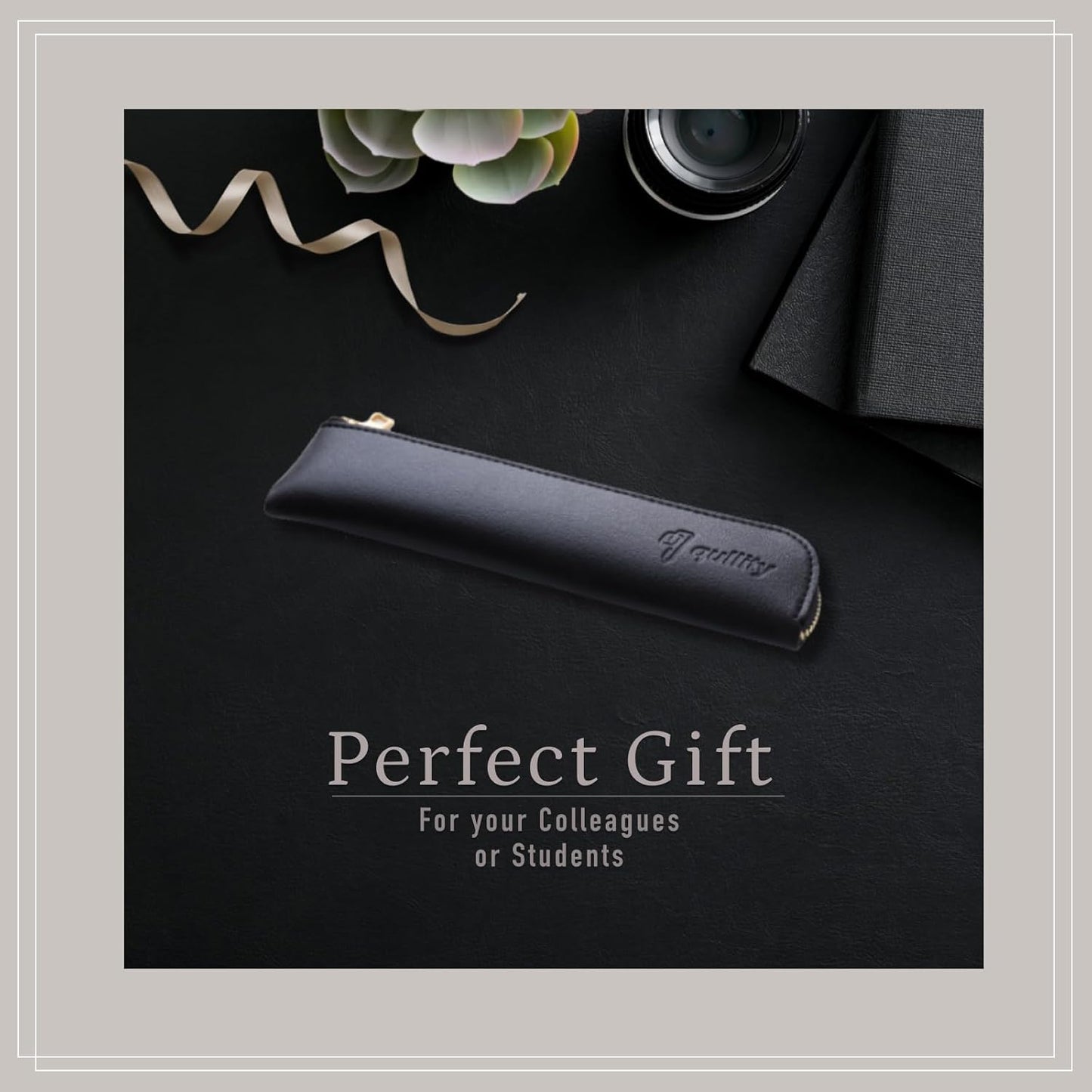 Graphlet Mechanical Drafting Pencil + Ain HB/B/2B leads, original Black slim pen case (0.7mm)