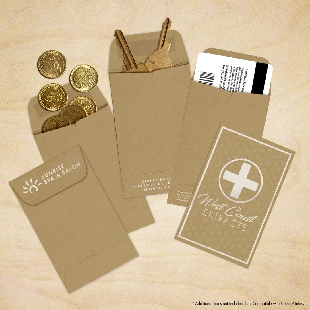 LUXPaper #1 Coin Envelopes | 2 1/4" x 3 1/2" | Grocery Bag Brown | 70lb. Text | 50 Qty