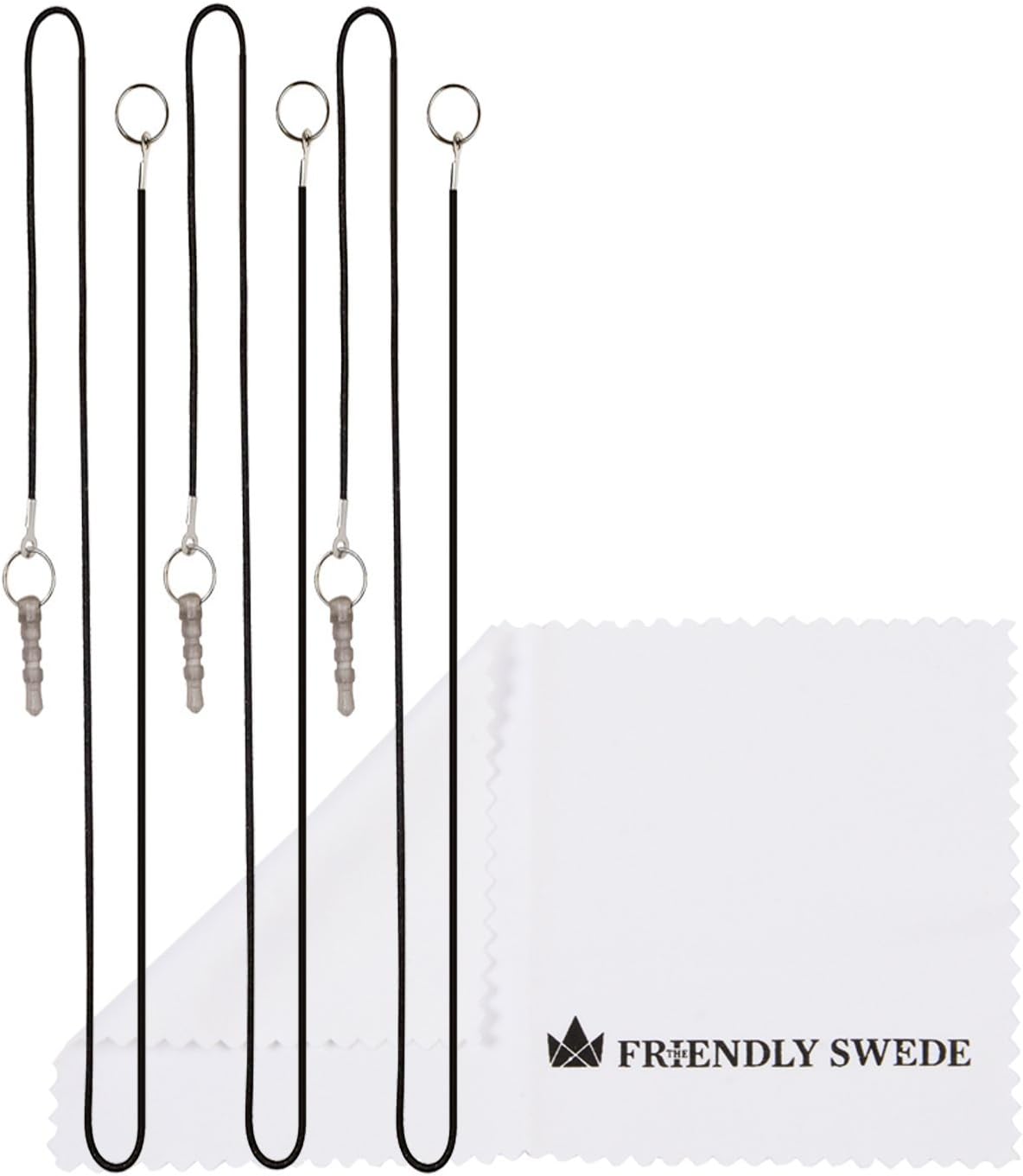 The Friendly Swede Extra Long Stylus Pen for Touchscreen — Set of 3 Micro-Knit 7.3" Capacitive Stylus Pens; 3 Replaceable Fiber Tips, 3 Elastic Lanyards & Cleaning Cloth - Purple/Dark Blue/Light Blue