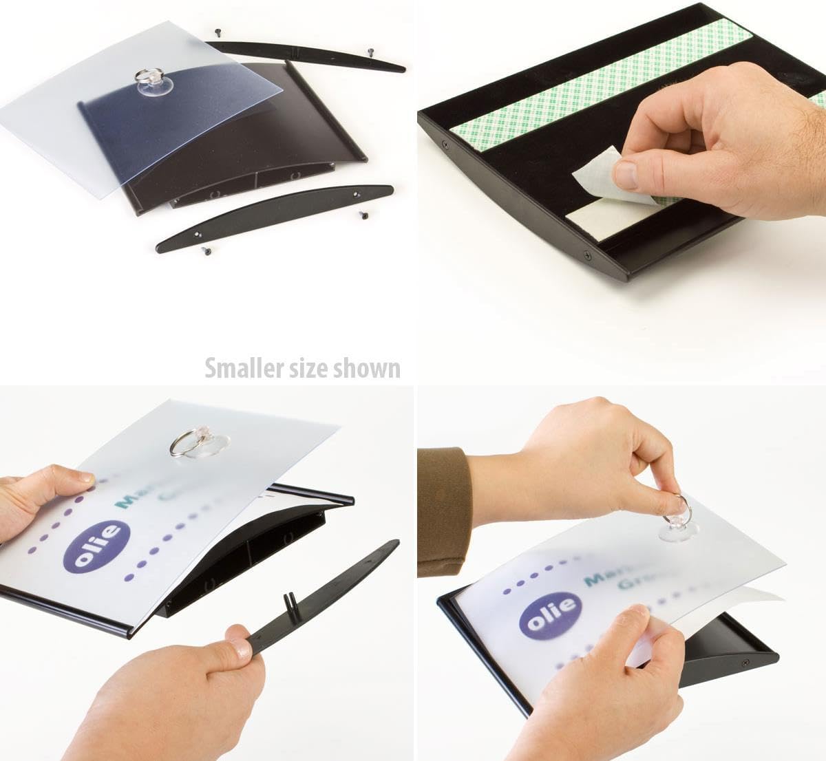 Silver Curved Design Door Sign with Non-Glare Lens for Displaying 6 x 7-1/2-Inch Graphics, 6-1/4 x 8 x 7/8-Inch, Vertical Or Horizontal Display - Sold in Sets of 5