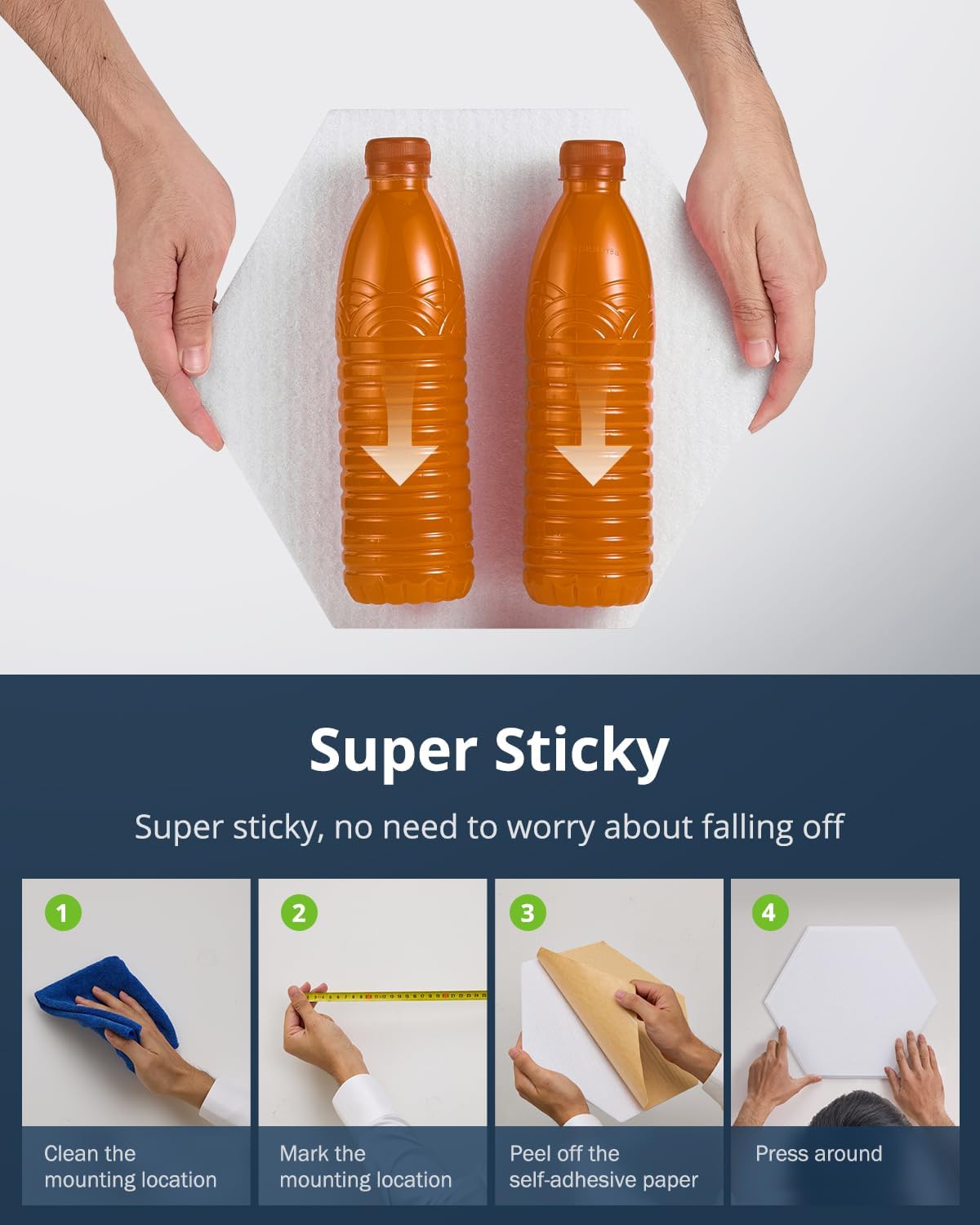 12 Pack Acoustic Panels Sound Absorbing, Self Adhesive Sound Proof Panels, Hexagon High Density Sound Deadening Panels, 12"X10"X0.4" Wall Decor for Bedroom,Home,Studio,Office(White)