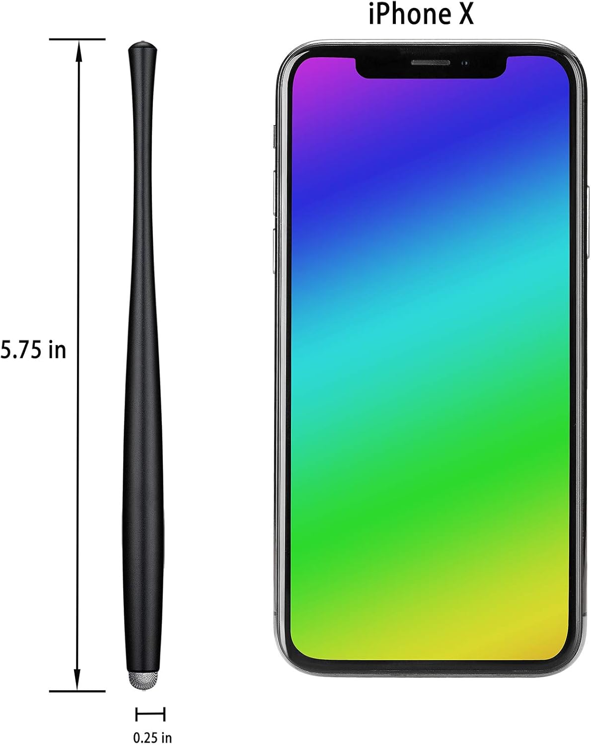 Slim Waist Stylus Pens for Touch Screen, Compatible with iPad, iPhone, Kindle Fire, 8 Extra Replaceable Hybrid Fiber Tips (Black,Silver,Blue, Red)