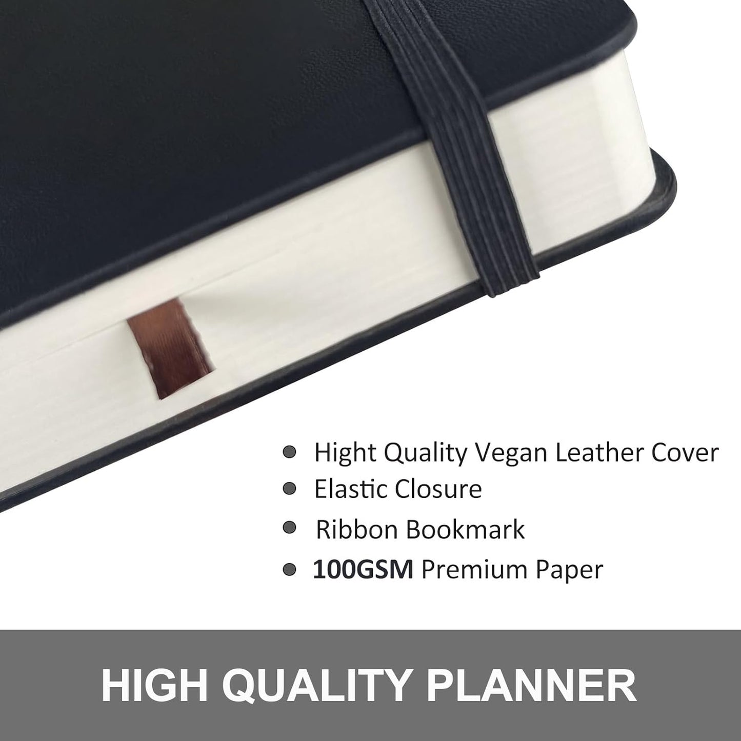 Benkaim Academic Daily Planner 2025-2026 One Page A Day (8.5"x5.8"), Calendar Book with Hourly Schedule, Appointment Book July 2025 to June 2026 Hard Cover (Black)