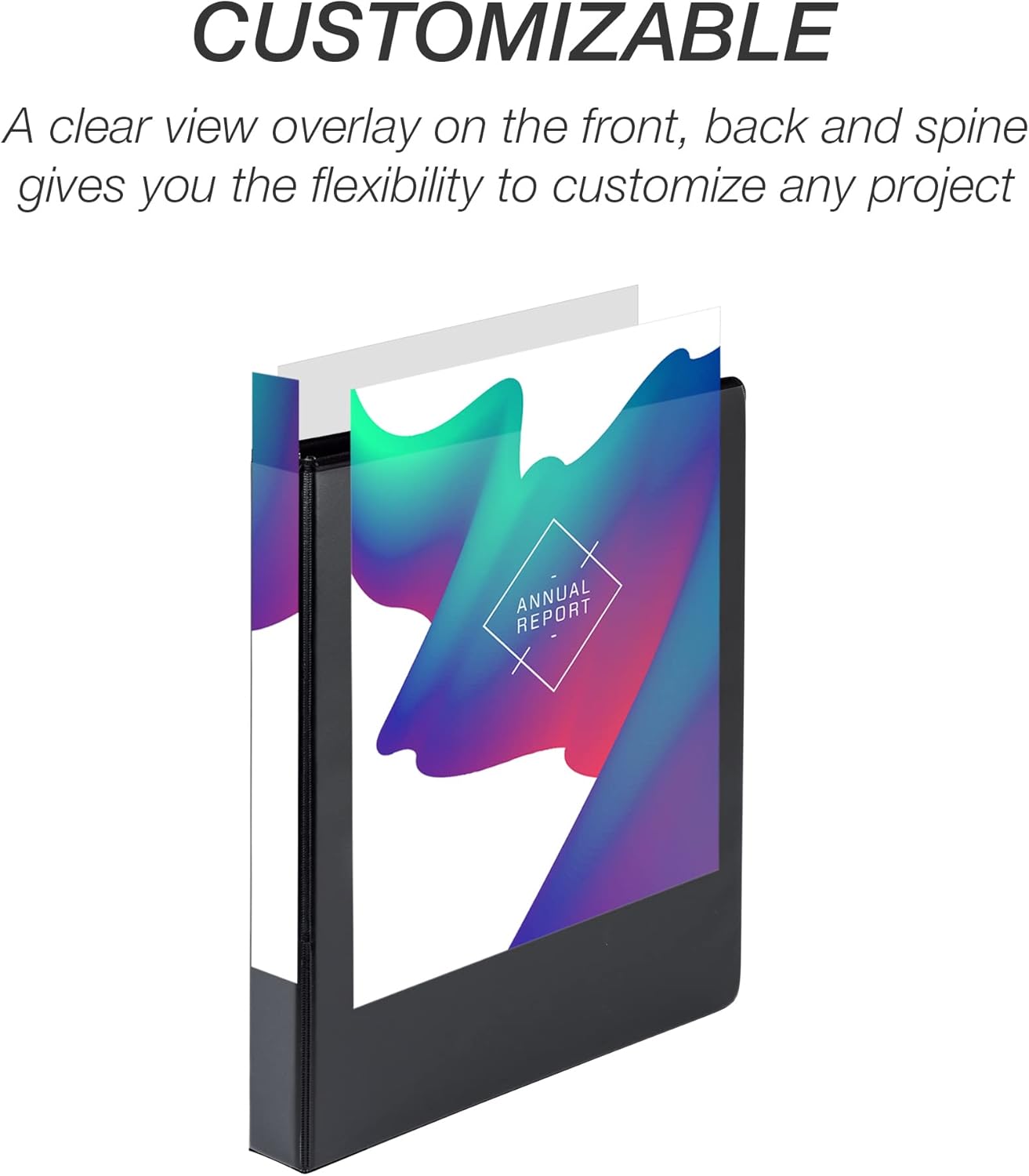 Samsill 1 Inch 3 Ring Binder, Made in USA, Economy Round Ring, Clear View Cover, 200 Sheet Capacity - for School, Home, Office - Charcoal Black