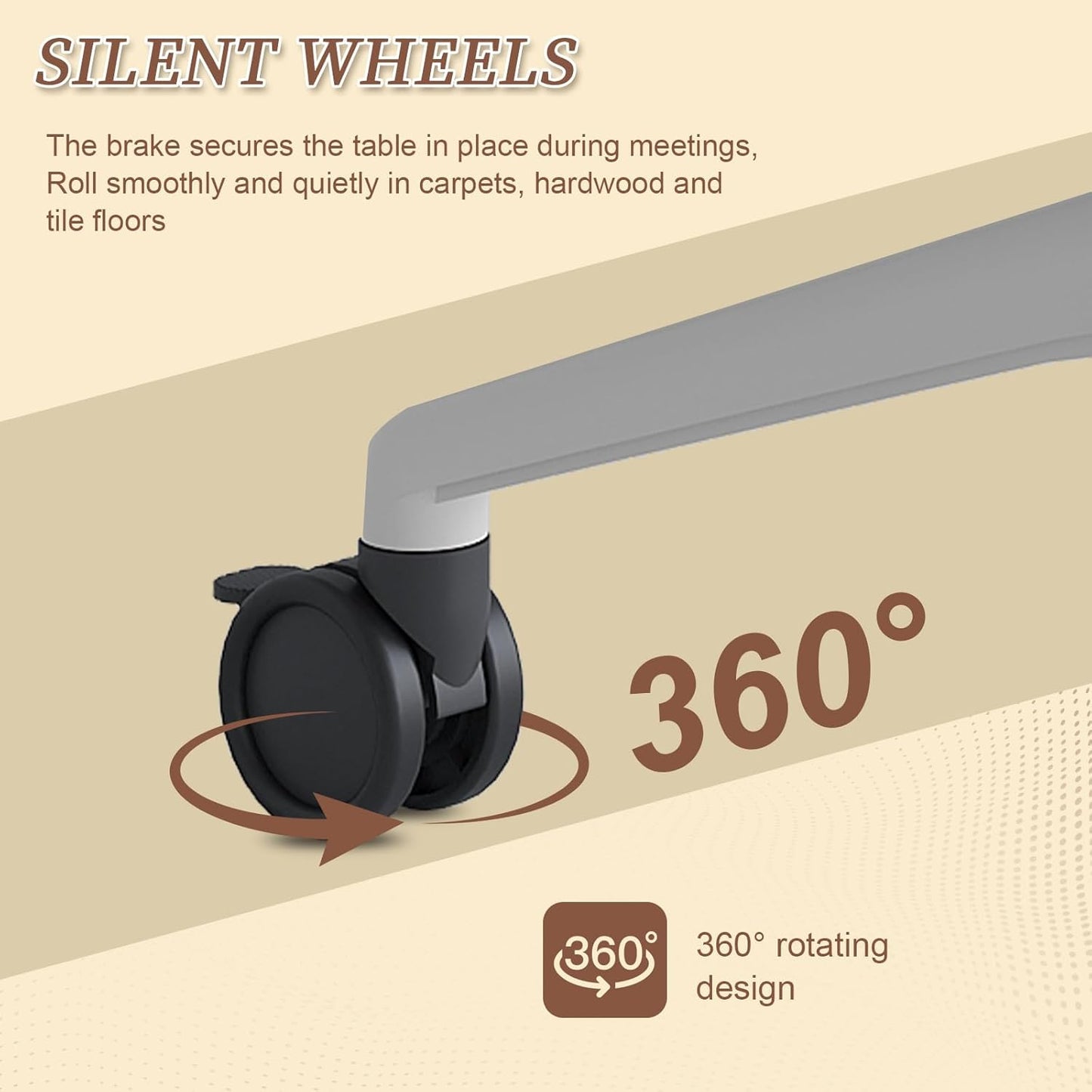 Folding Conference Room Table, Modern Conference Tables with Wheels, Large Rectangular Mobile Training Tables for Office Classroom, Foldable Modular Boardroom Seminar Table (8pack L47.2in)