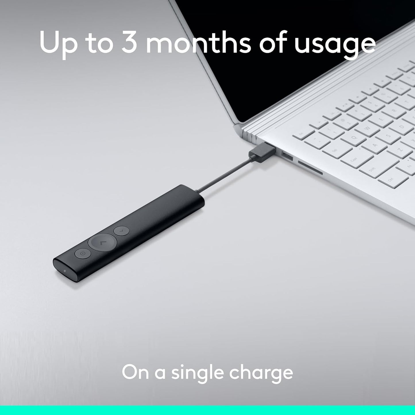 Logitech Spotlight Presentation Remote - Universal Wireless Presentation Clicker with Laser Pointer, Advanced Digital Highlighting, Bluetooth, 30 m Range and Quick Charging - Black