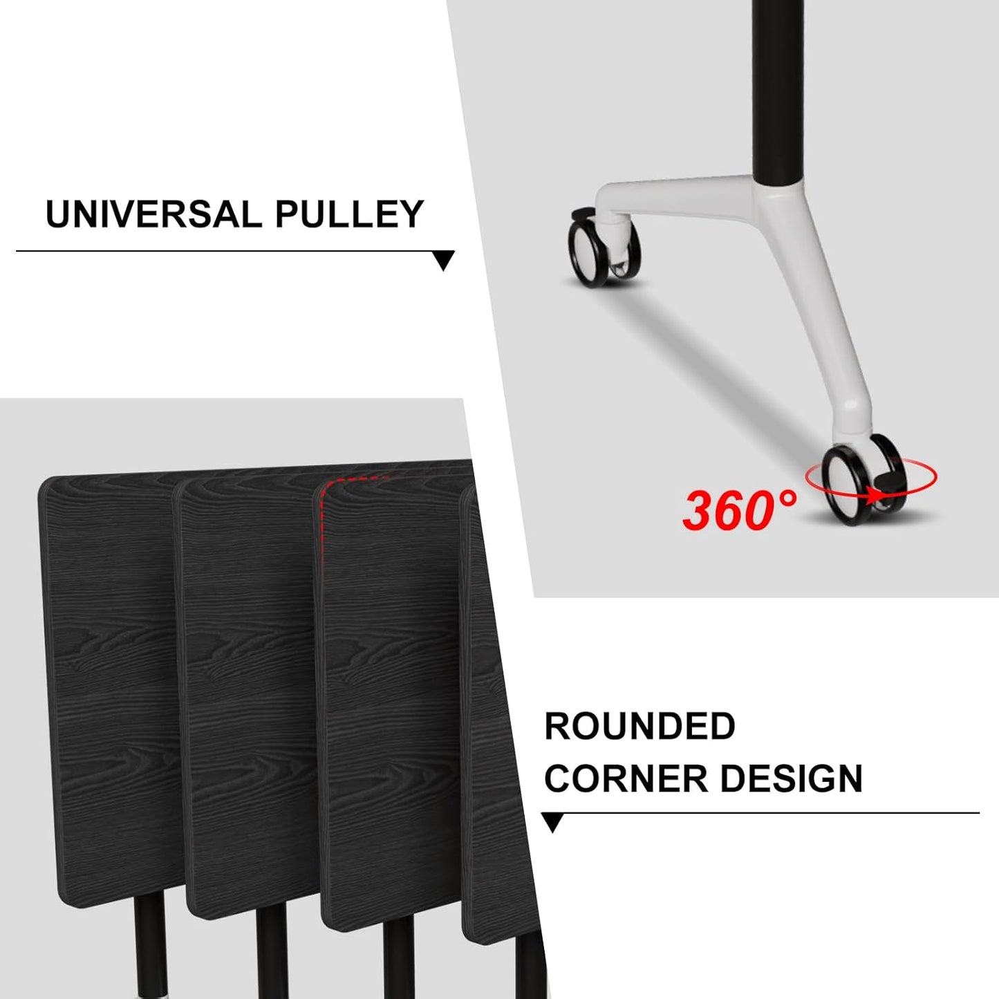 Conference Room Table with Flip-Top Design for Dynamic Meetings, Business Table Computer Desk with Heavy-Duty Frame,Foldable Seminar Meeting Tables for Home Office (2, F, 55.1IN)