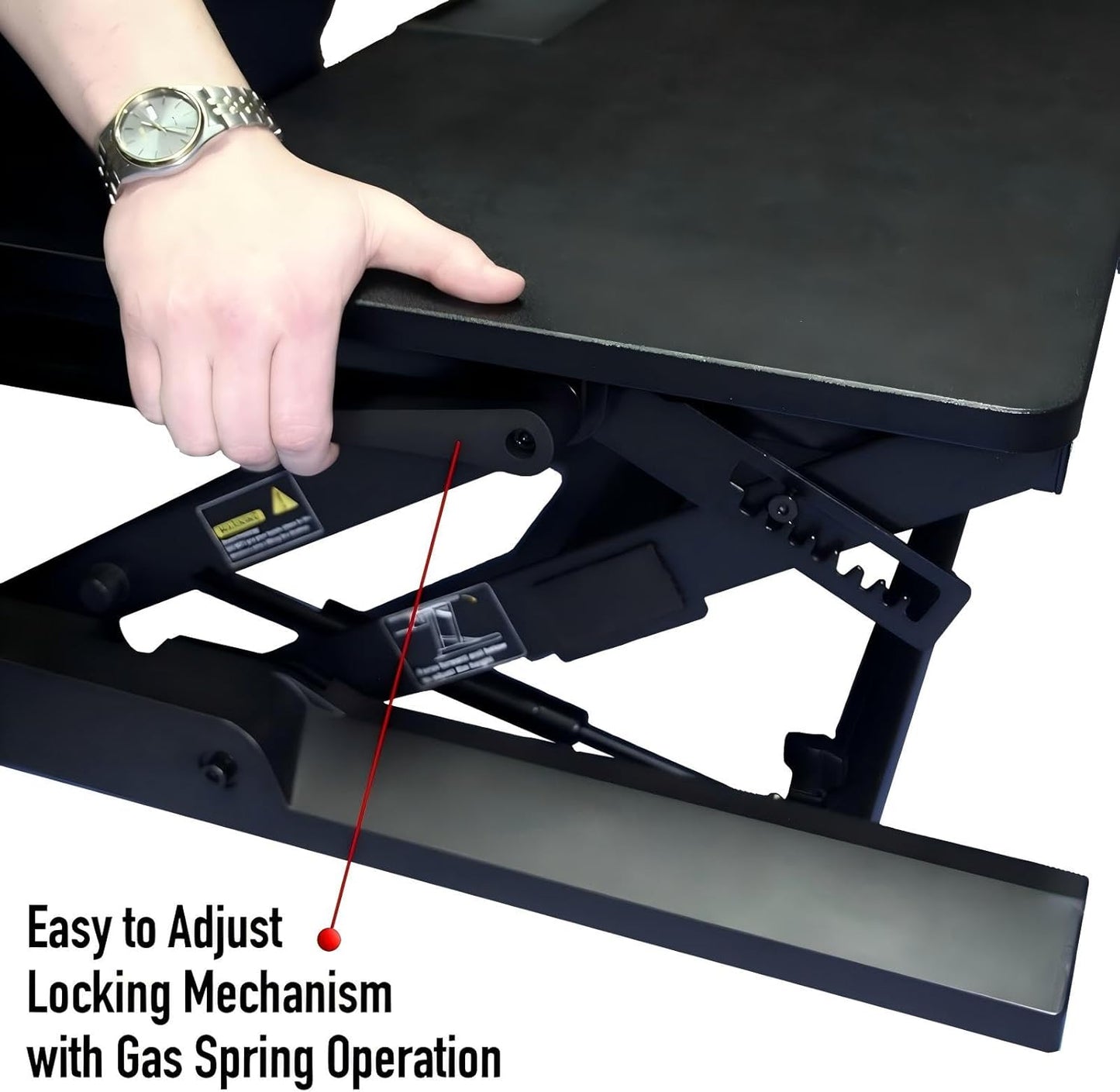 Standing Desk Converter 36 x 24 Inches - Height Adjustable Sit to Stand Riser with Keyboard Tray, Ergonomic Workstation for Home Office, Black