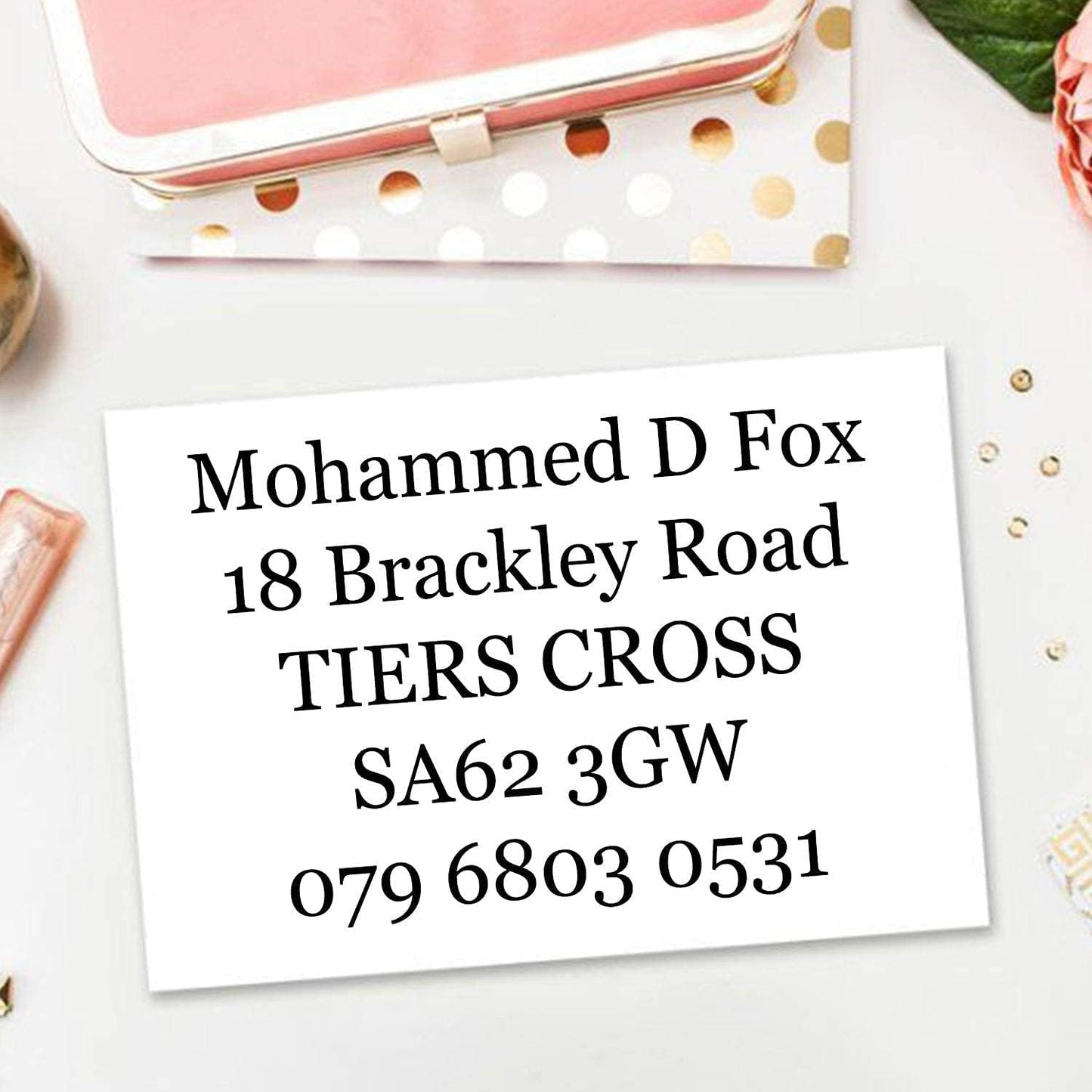 Personalized Stamp (70 x 25mm -5 Lines)- Custom Self Inking Rubber Stamps- Return Custom Address Stamp