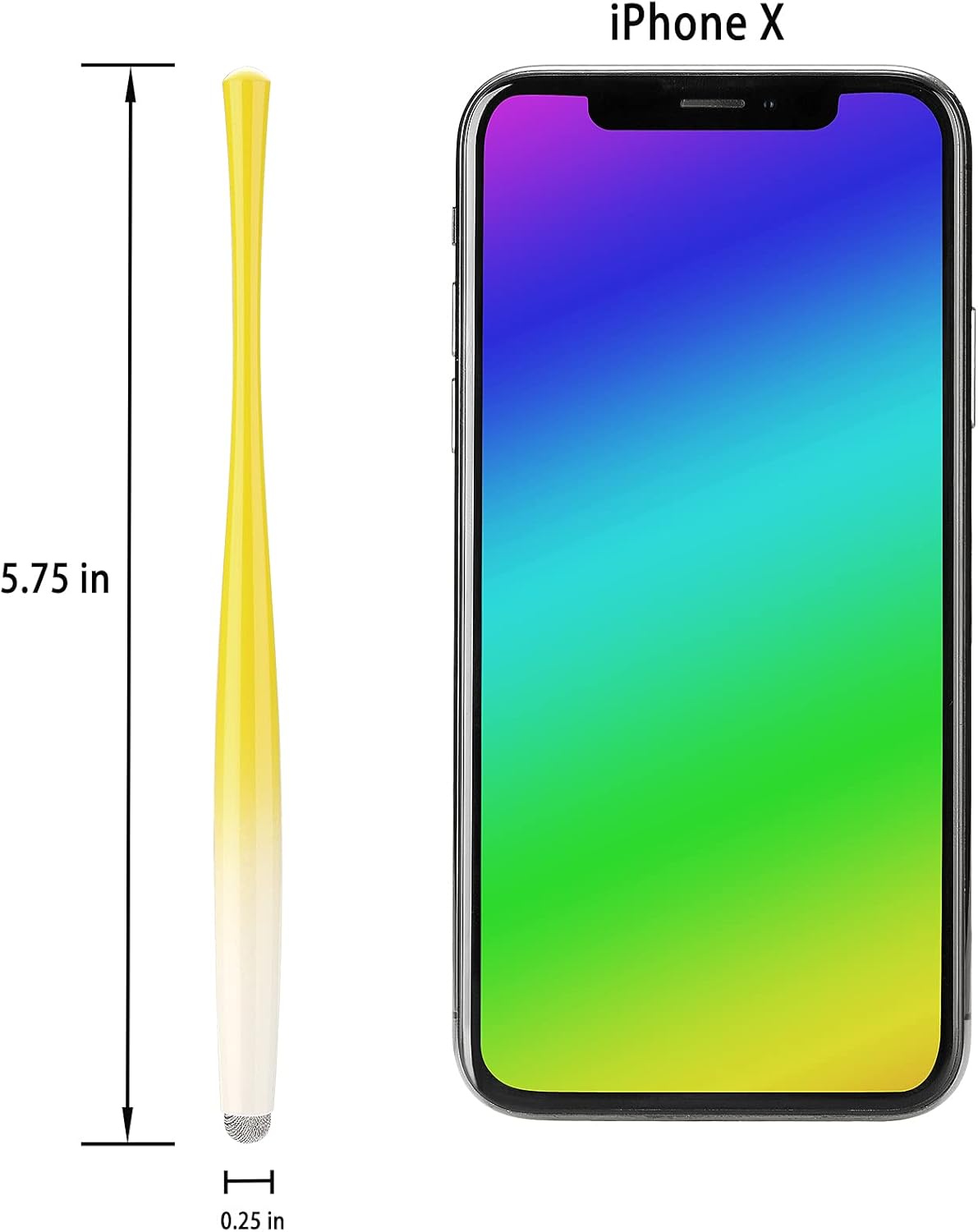 Slim Waist Stylus Pens for Touch Screens, Stylus for iPhone, iPad, Kindle Fire Including 8 Extra Replacement Fiber Tips (Colorful Pink, Purple, Blue, Yellow)