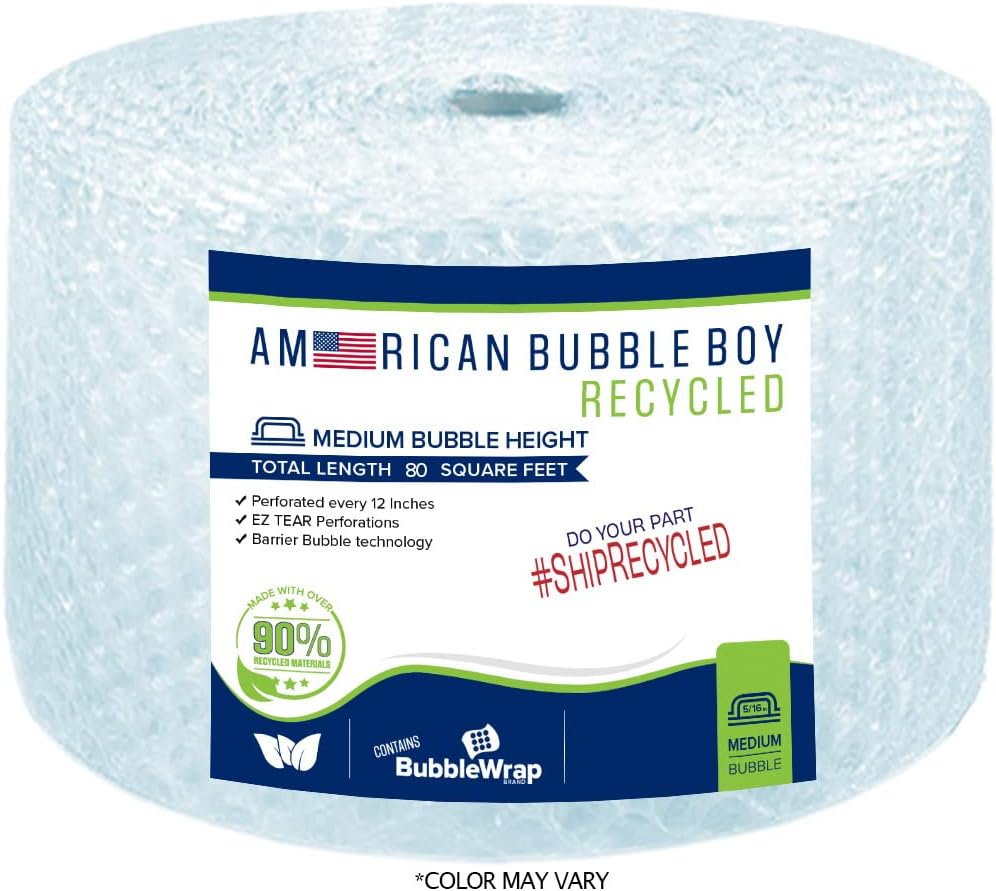 5/16 Medium Recycled Bubble Wrap - 1 Roll