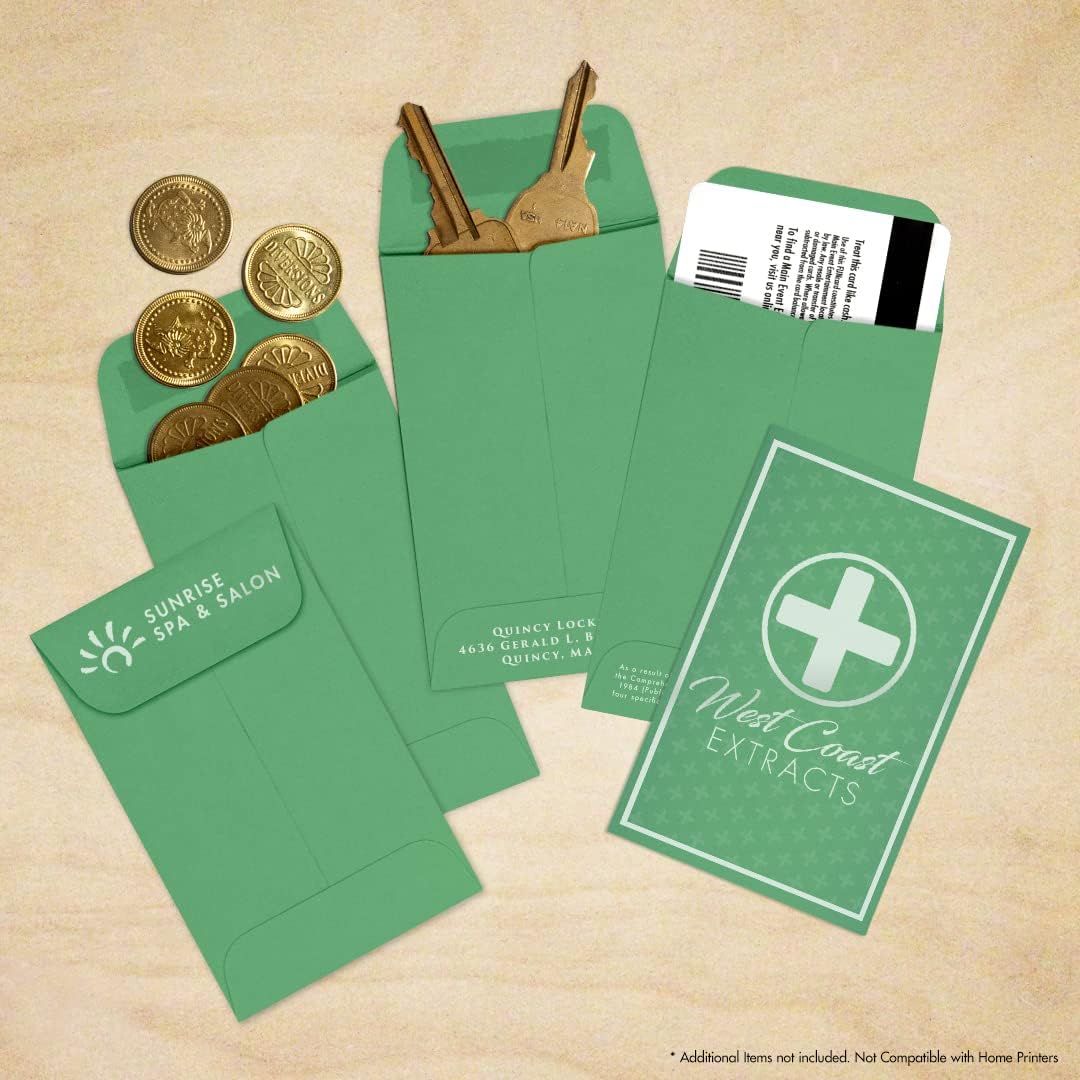 LUXPaper #1 Coin Envelopes | 2 1/4" x 3 1/2" | Holiday Green | 80lb. Text | 500 Qty