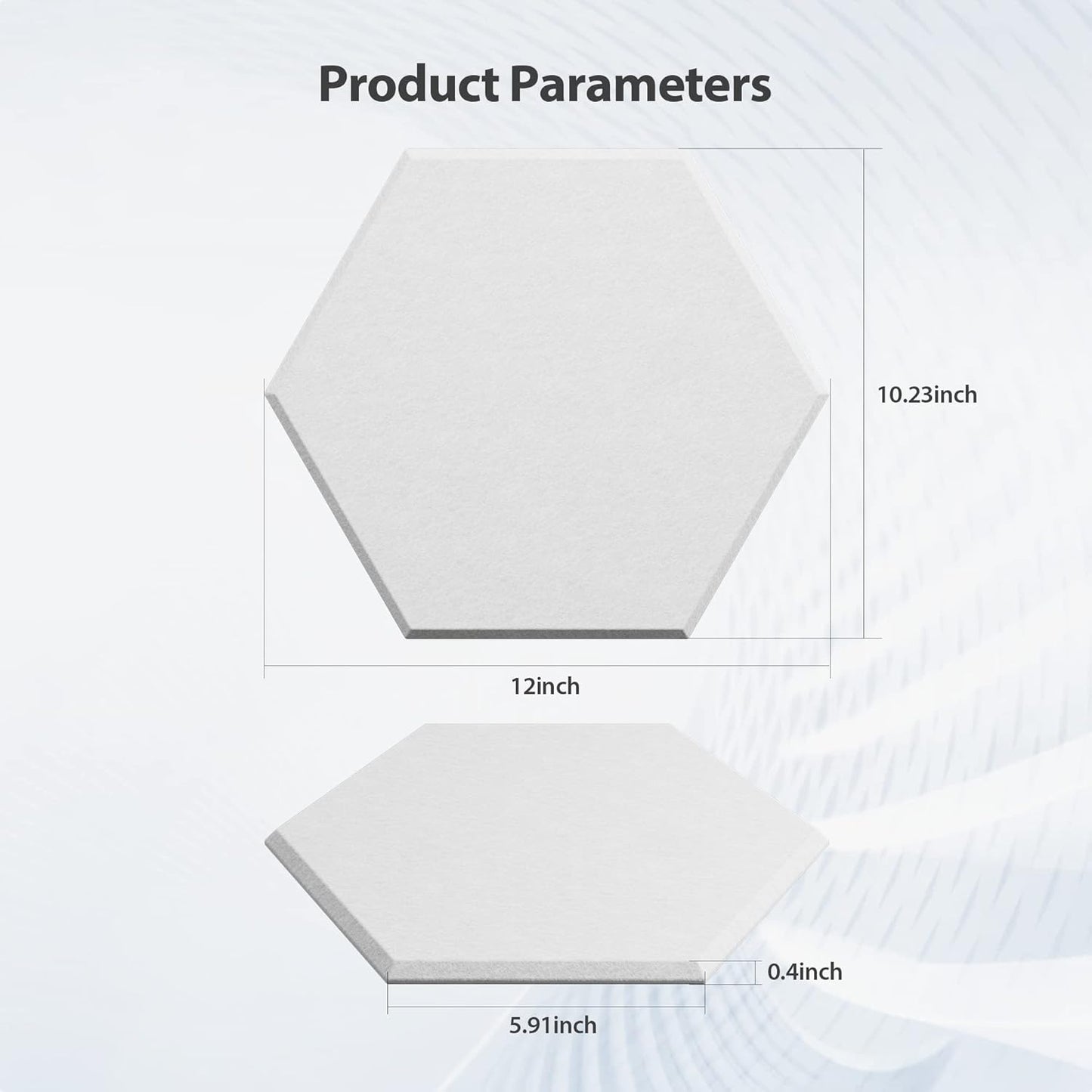 12 Pack Acoustic Panels Self Adhesive Sound Proof Foam, High Density Sound Acoustic Foam Panel, 12X10.23X0.4 Inch Hexagon Wall Panels in Home,Office,Reccording Room,Studio(Snow White)