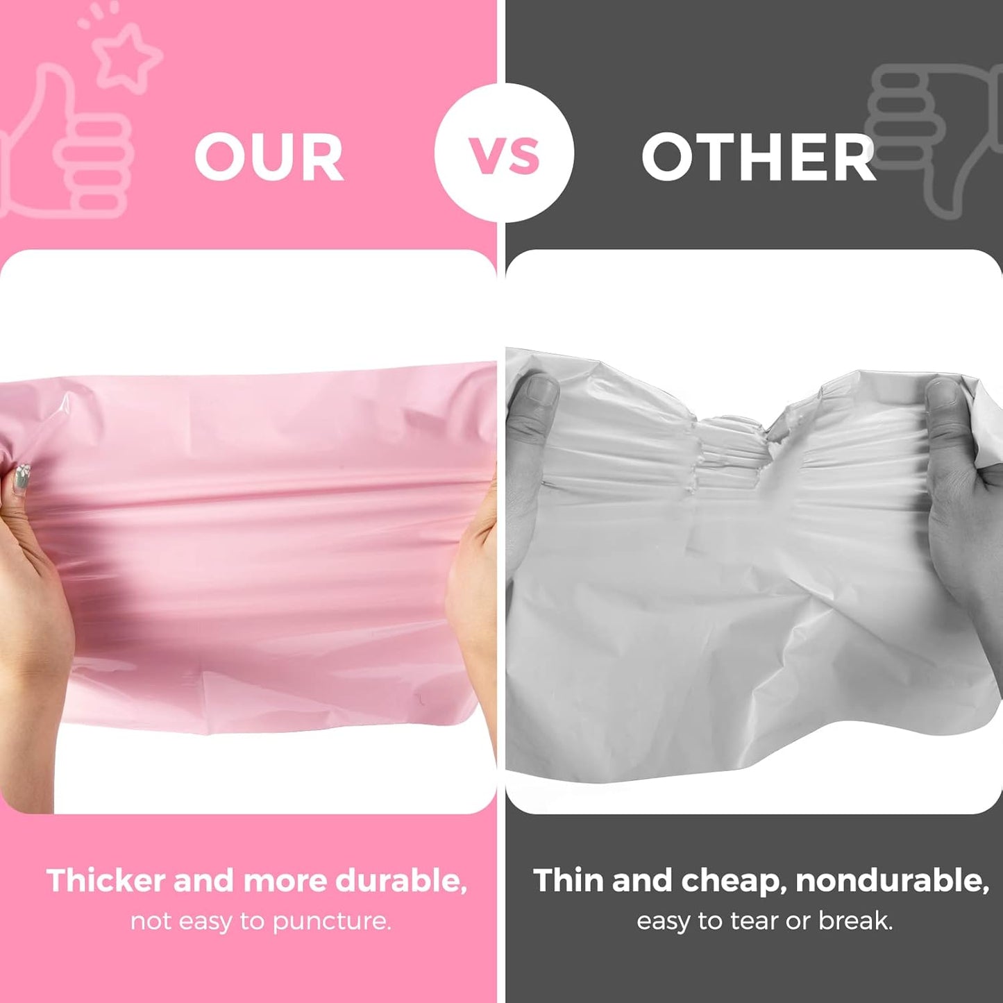 Metronic Poly Mailers 9x12 200 Pack, Strong Adhesive Shipping Bags for Clothing, Waterproof and Tear-Proof Shipping Envelopes, Small Mailers Poly Bags Packaging Bags in Light Pink