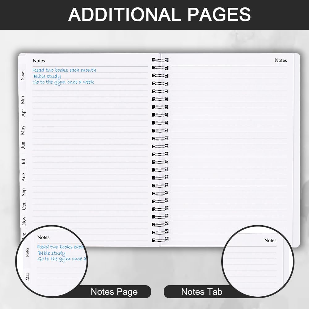 2025-2026 Planner - Monthly Planner Runs July 2025 to June 2026, 6.25" x 8.25", 12 Monthly Tabs, 14 Notes Page, Inner Pocket, Flexible Cover with Twin-Wire Binding, Planners 2025-2026, Black