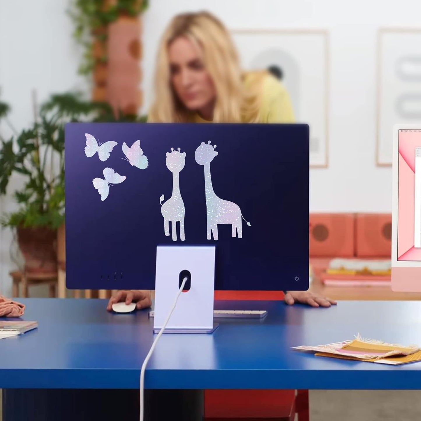 Bylion 2 Types Transparent Holographic Overlay Lamination Vinyl A4 Size Self-Adhesive Laminate Waterproof Vinyl Sticker Paper, 10 Sheets 8.25 x 11.7 Inches