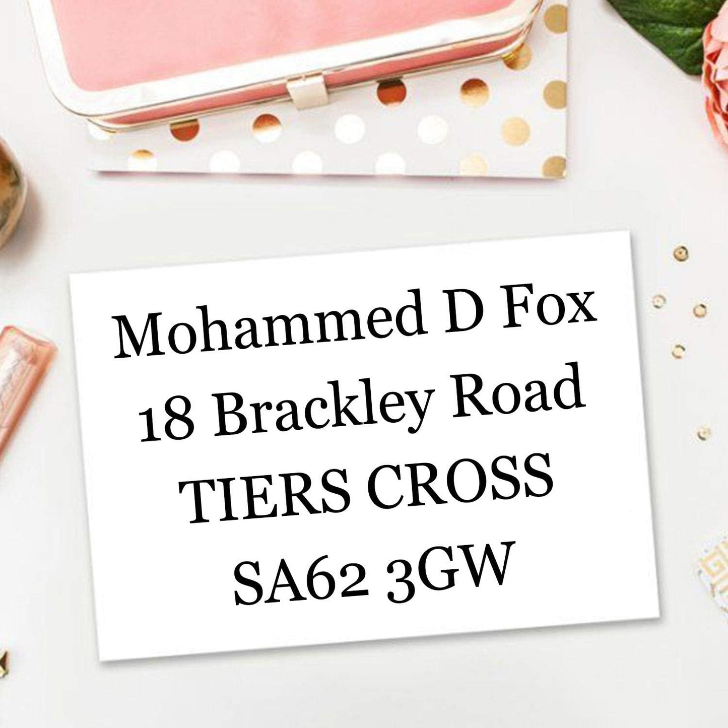 Personalized Stamp (47 x 18mm -4 Lines)- Custom Self Inking Rubber Stamps- Return Custom Address Stamp (Blue)