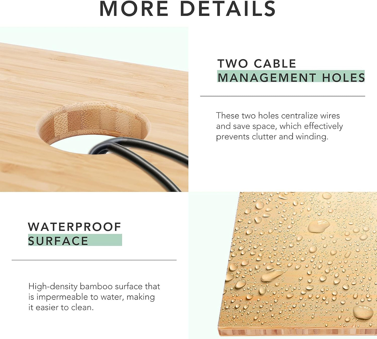 FLEXISPOT E6 Essential Bamboo 3 Stages Dual Motor 60x30 Inch Electric Height Adjustable Standing Whole-Piece Board Desk Sit Stand Up Desk (Black Frame + Bamboo Curved Desktop)