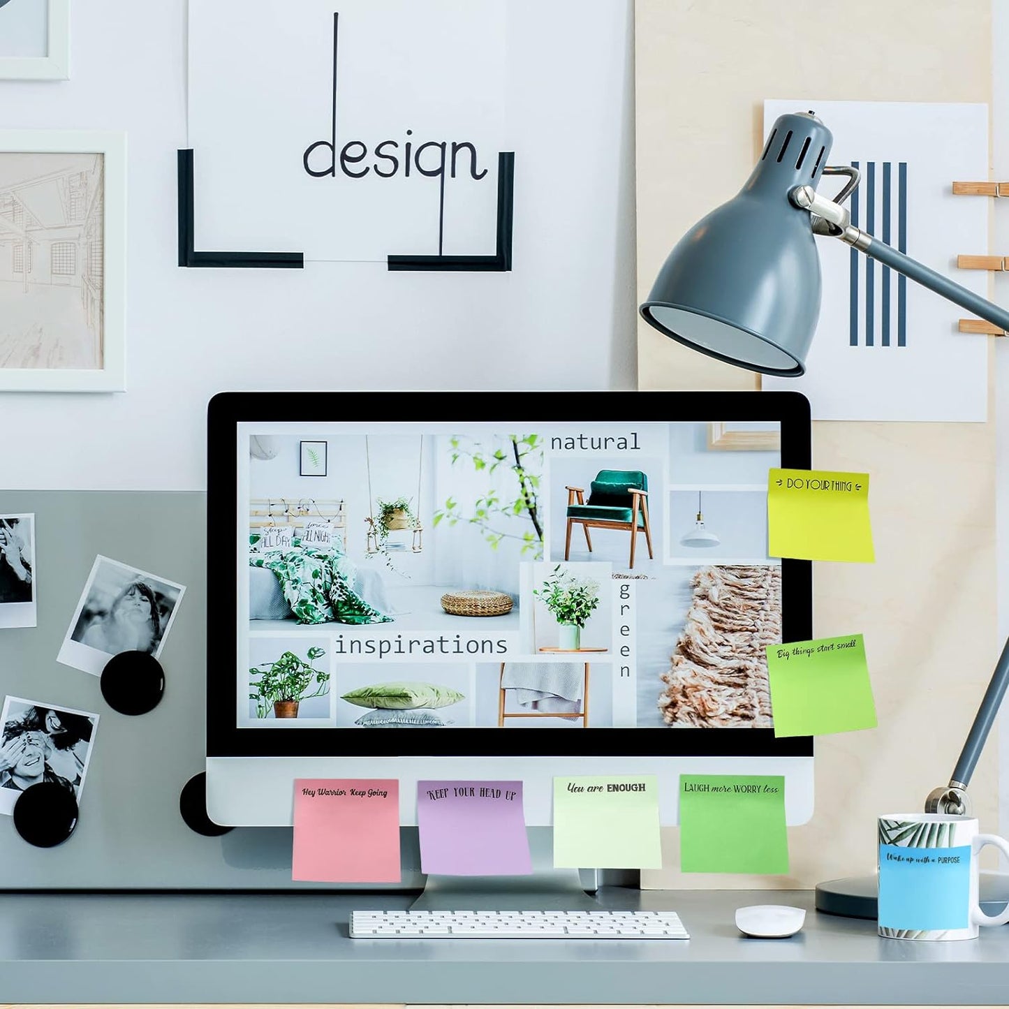 Zonon 12 Pieces Inspirational Sticky Notes 3 x 3 Inch Motivational Fun Notepads Positive Gifts for Teacher Nurse Coworkers Work Studying Supplies(Bright Style)