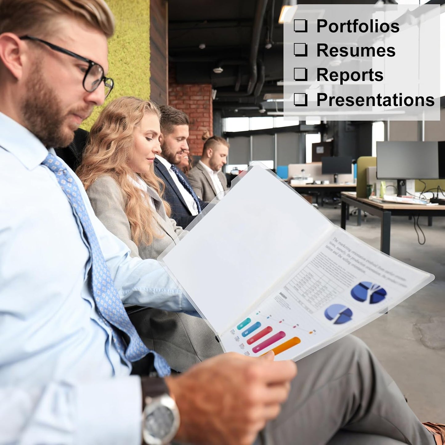 JOERSH 5Pcs Clear Report Covers with Sliding Bar, 40 Sheet Capacity Plastic Binder Paper Protector, Report Folders with Clear Cover for Resume File Documents, Black