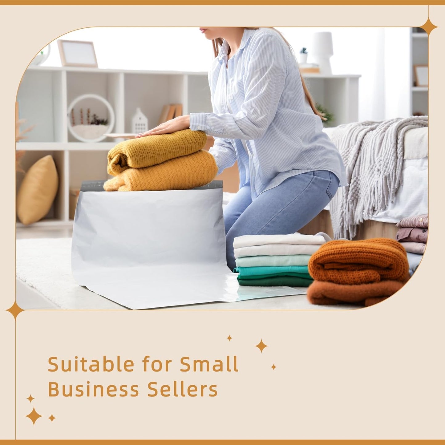 Fuxury Extra Large Poly Mailers 24x36" 50 Pcs, 2.5mil Bulk Shipping Bags for Clothing,Strong Adhesive Shipping Envelopes for Small Business Supplier,XL Poly Mailing Envelopes White