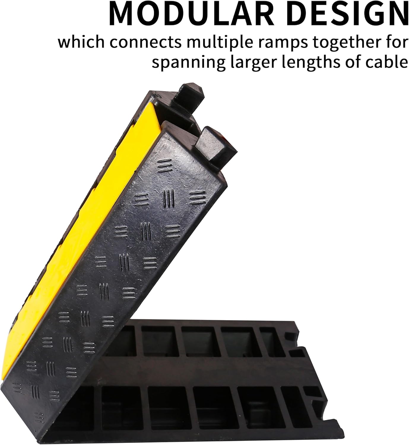 Rubber Cable Ramp Cord Cover Cable Protector Ramps Wire Hose Protective 1 Channel 22000Lbs Load Capacity Traffic Speed Bump for Asphalt Concrete Gravel Driveway, 1 Pack