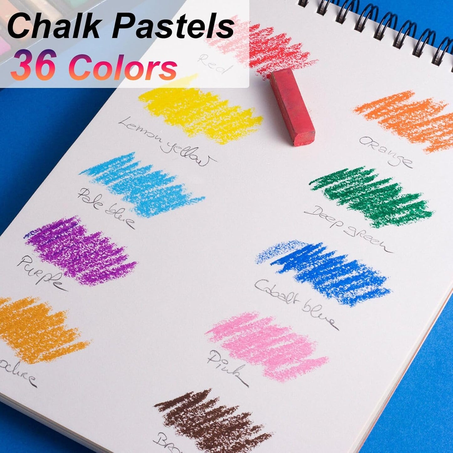 Soft Pastel Sticks, 36 PCS Vibrant Colors Chalk Sticks for Artists, Pastels Art Supplies for Drawing, Blending, and Shading