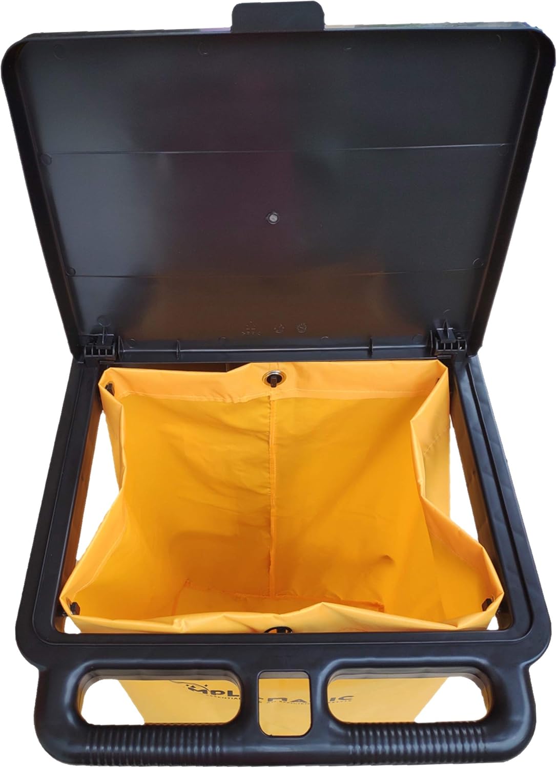 SIMPLI-MAGIC Janitorial Cart, 330 lbs Capacity – 3-Shelf Commercial Housekeeping Cleaning Cart on Wheels, 25 Gallon Bag with Lid – Stable, Smooth Movement