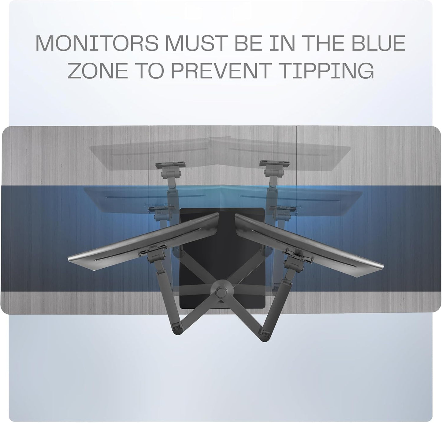 VIVO Pneumatic Arm Dual Ultrawide Monitor Desk Stand for Up to 49 inch Screens with Tempered Glass Base, Holds 2 Ultra Wides Up to 30.8 lbs, Black, STAND-V249FG