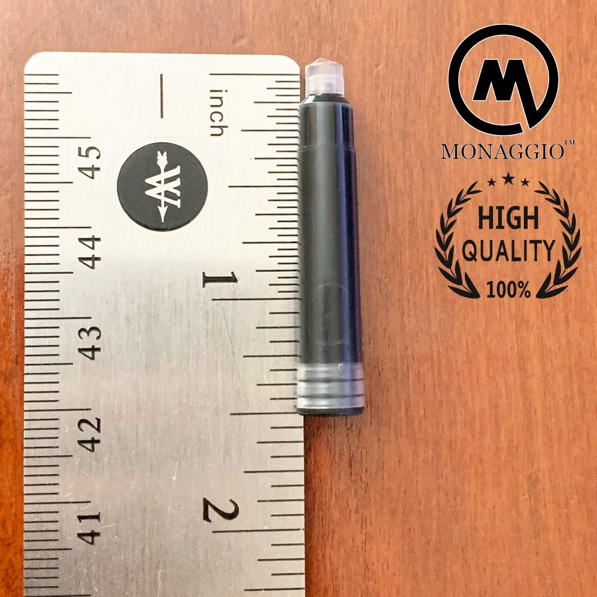 MONAGGIO Black & Blue Ink Cartridges for Fountain Pens. Big Pack of 20 Short International Standard Size Cartridges. Perfect for Calligraphy Pen. Universal Fine Design with Incredible Color