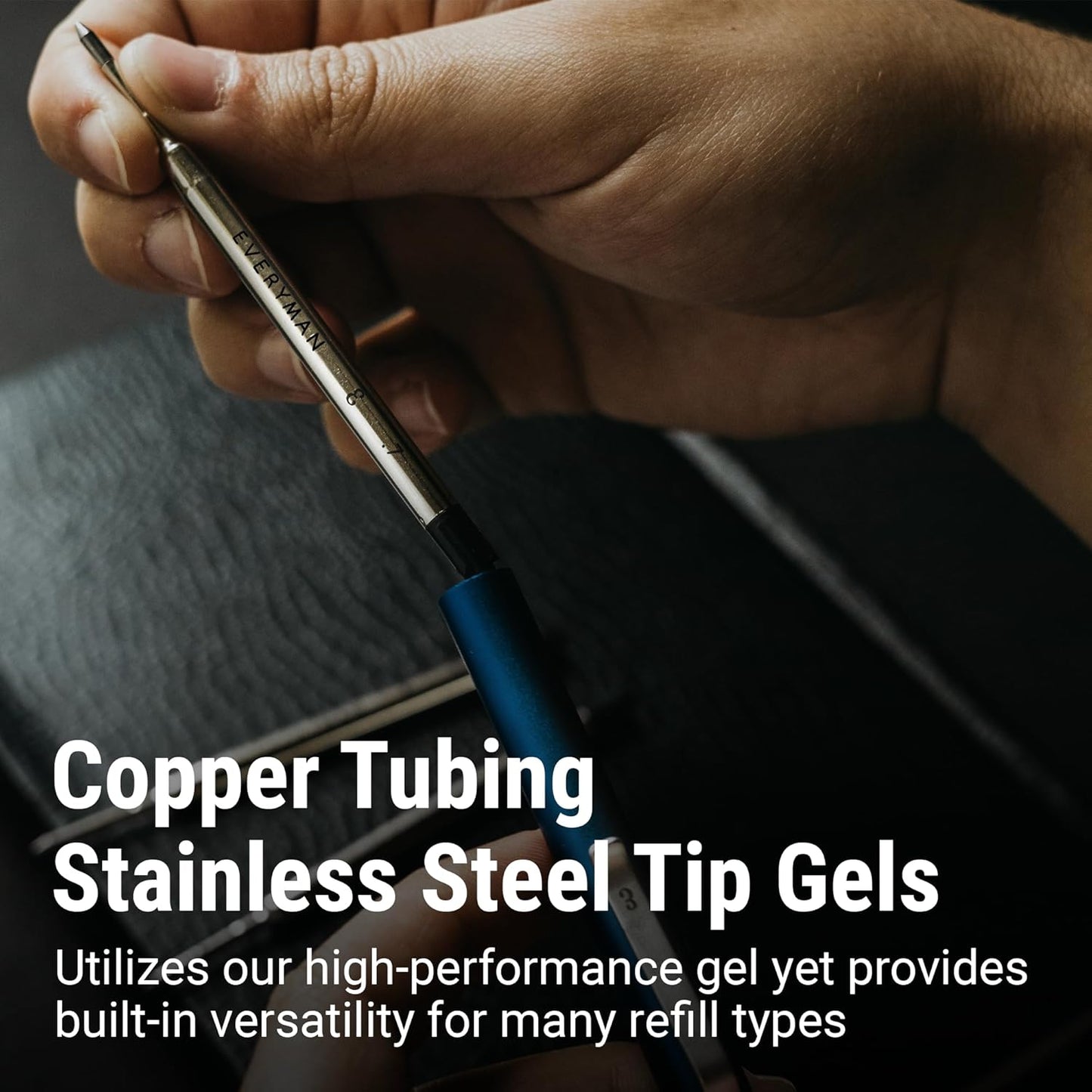 Everyman Grafton Full Click Refillable 0.7mm Ball Point Pen, Rose gold | Sleek Anodized Aluminum EDC Pen with Deep Grooved Grip | Smooth Writing Pocket Pen for Office, Travel, Gifting & Daily Use