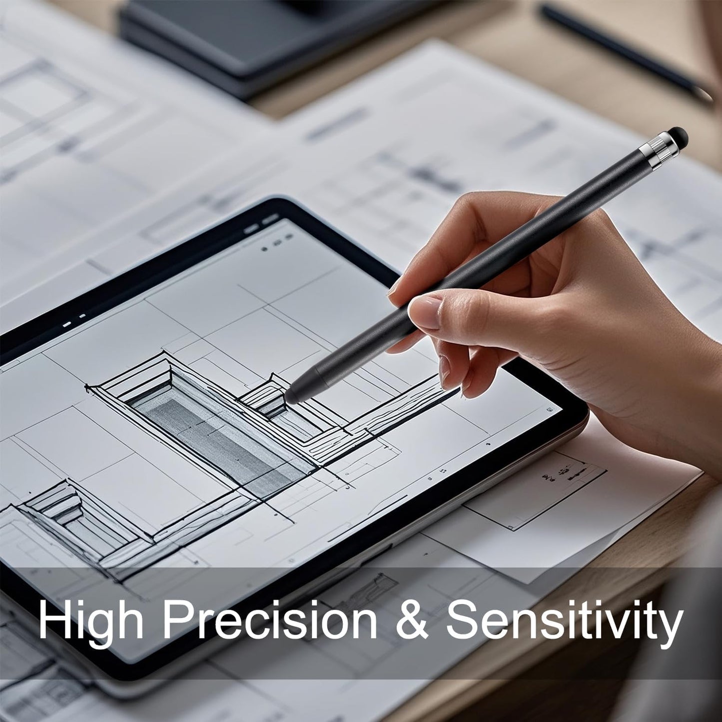 Stylus Pen for Touchscreen, ChaoQ 10pcs High Sensitivity and Precision Stylus Pen for iPad iPhone Android Compatible with All Touch Screens (Black/Purple)