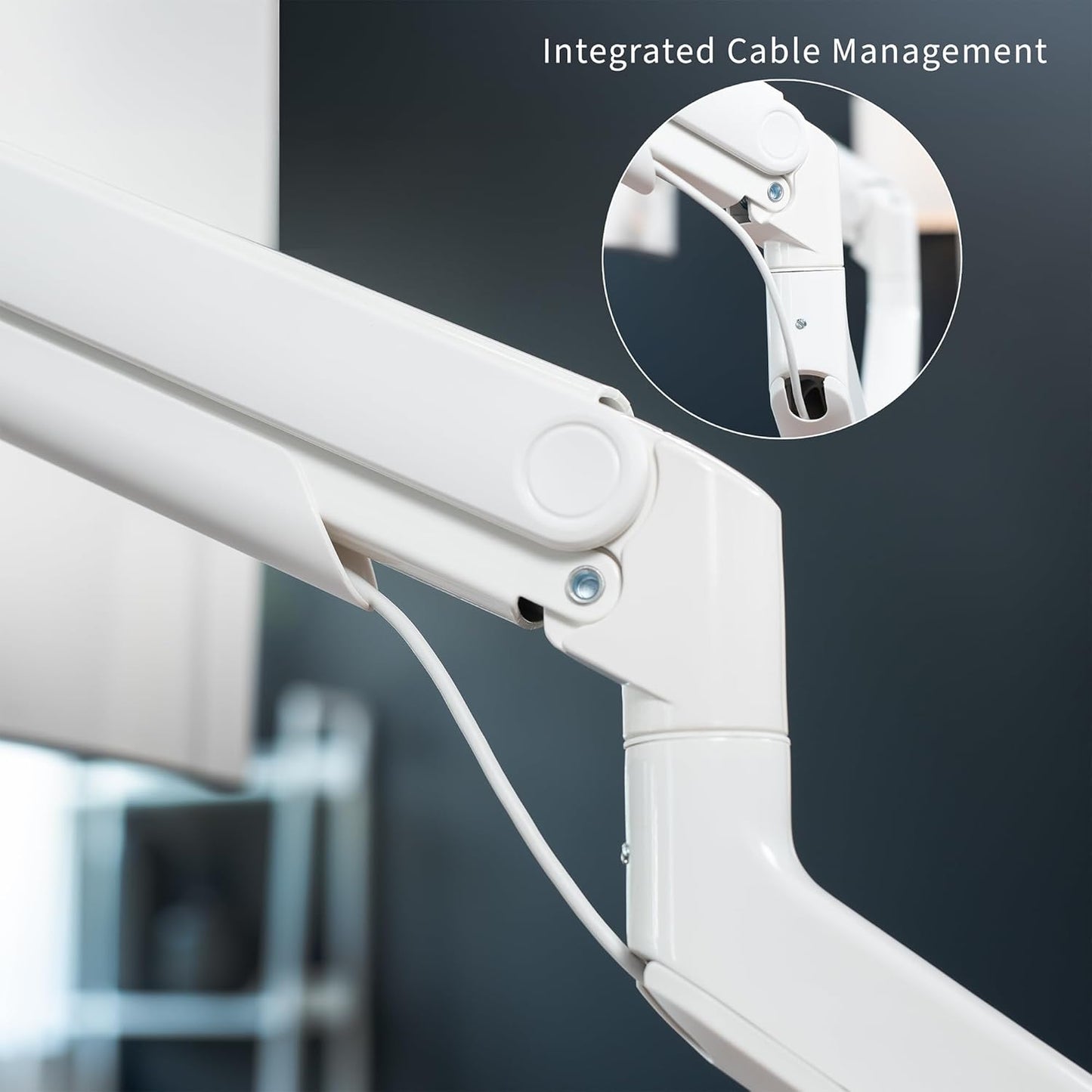 VIVO Heavy Duty Dual Ultra-Wide Monitor Tension Arm for up to 45 inch Screens, Holds 44 lbs per Arm, Premium Desk Mount Monitor Stand for 2 Ultrawides, White, STAND-V200DW