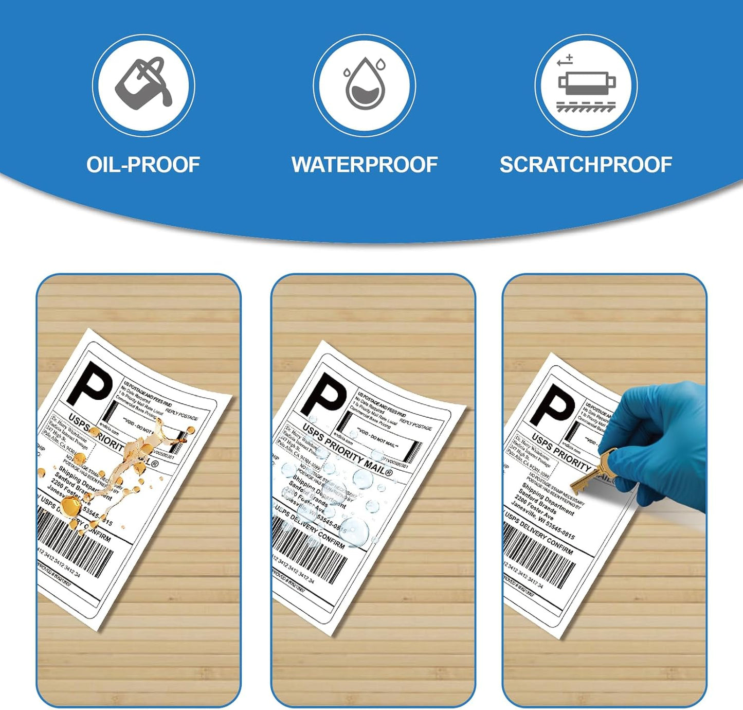 Thermal Shipping Labels 4x6, Pack of 500 Direct Thermal Printer Labels Fanfold, Compatible with Rollo, Zebra, MUNBYN Printers(Commercial Grade)