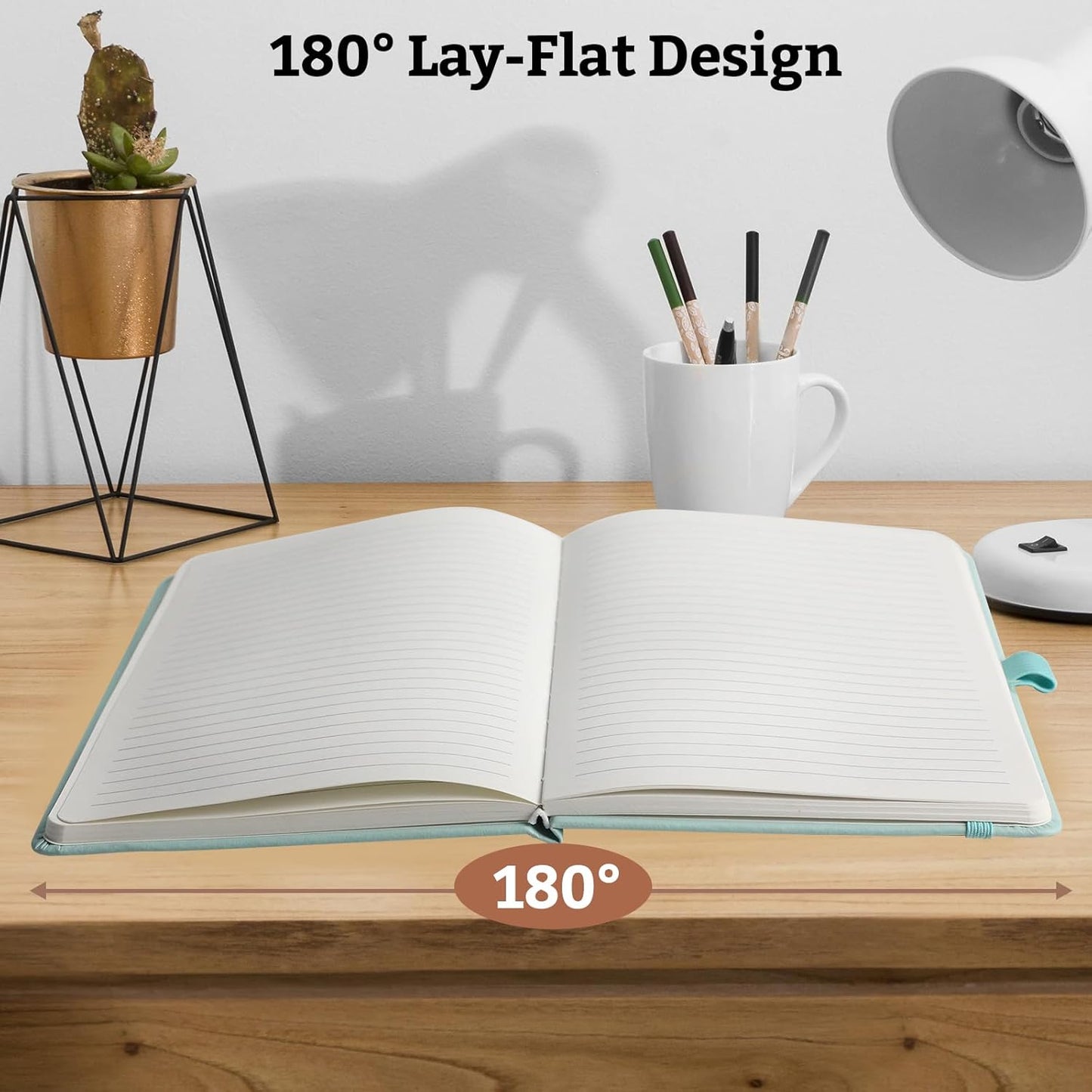 Hardcover Lined Bullet Dotted Journal Notebook, A5 140 192 Pages 100 120Gsm Paper College ruled for School,Work,Travel,and Daily Planning,5.7''*8.3'' (6, Light Green, A5 Lined)