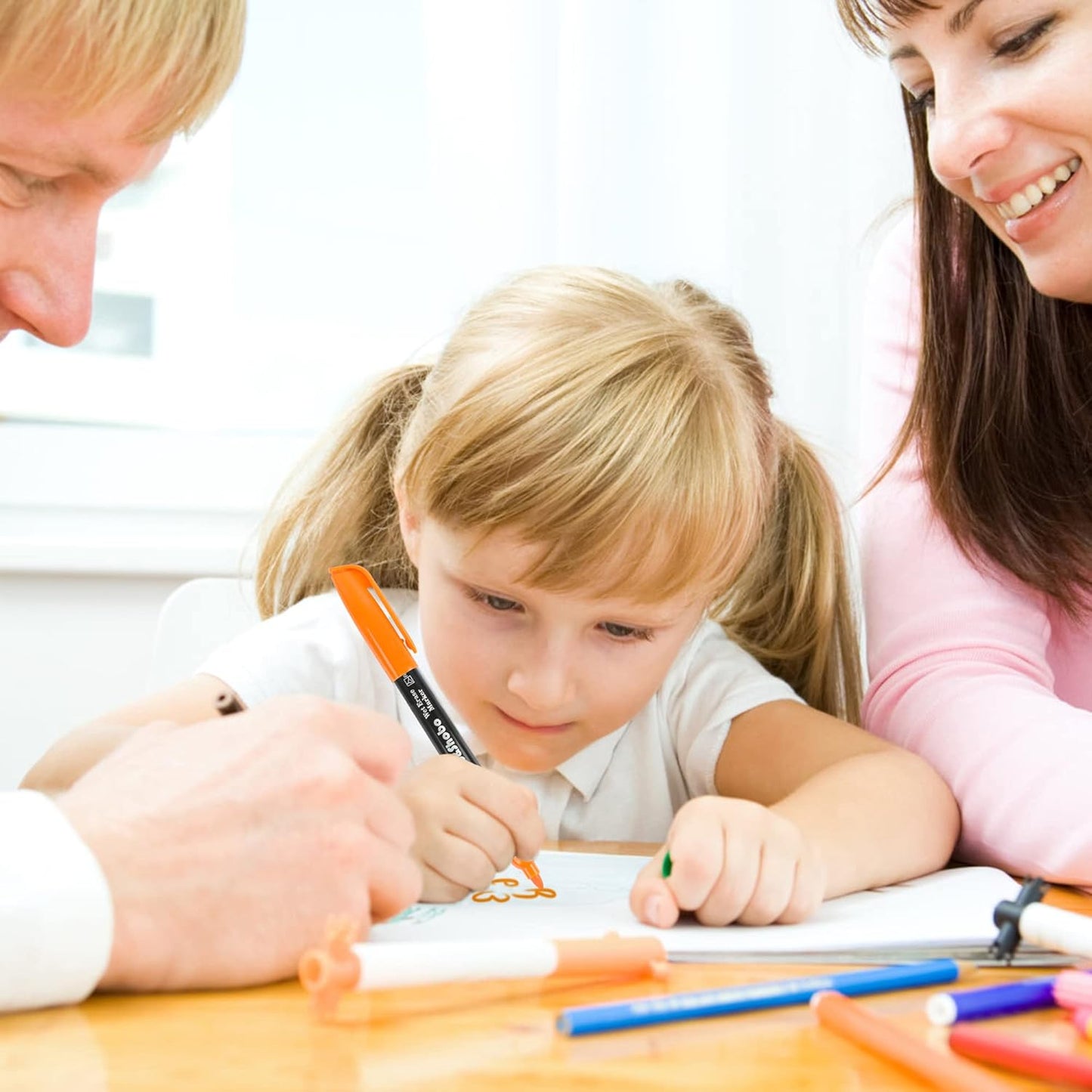 Dabo&Shobo Wet Erase Markers, 48-Count Smudge-Free, 12 Colors Fine Tip, Erases with Water! Low Odor Markers for Office, School & Home