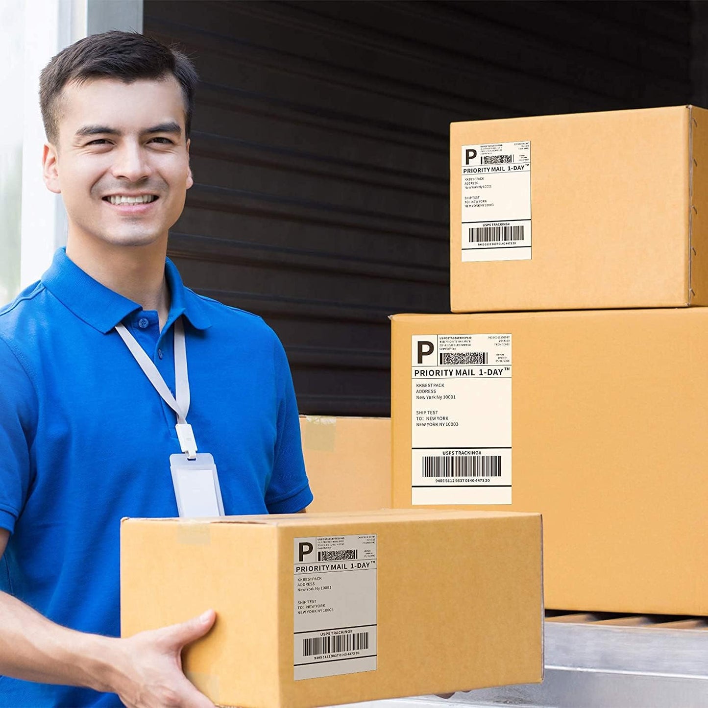 KKBESTPACK Fan Fold 4”x 6”Direct Thermal Shipping Labels (4000 Labels), (FF-LB)