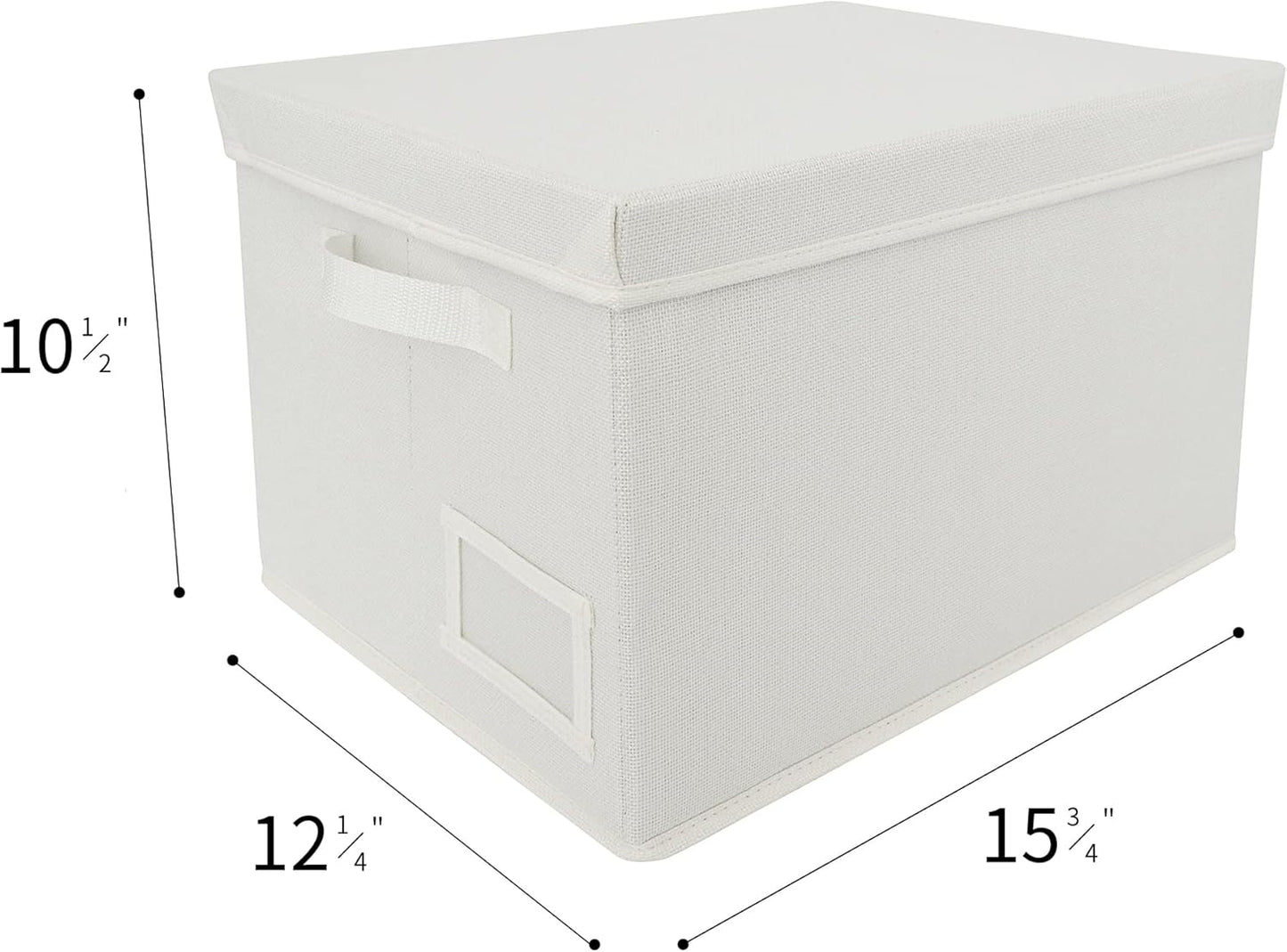 GRANNY SAYS Fabric Storage Bins with Lids, Storage Basket for Clothes, Decorative Storage Boxes, Closet Storage and Organizers, Ivory, 3-Pack
