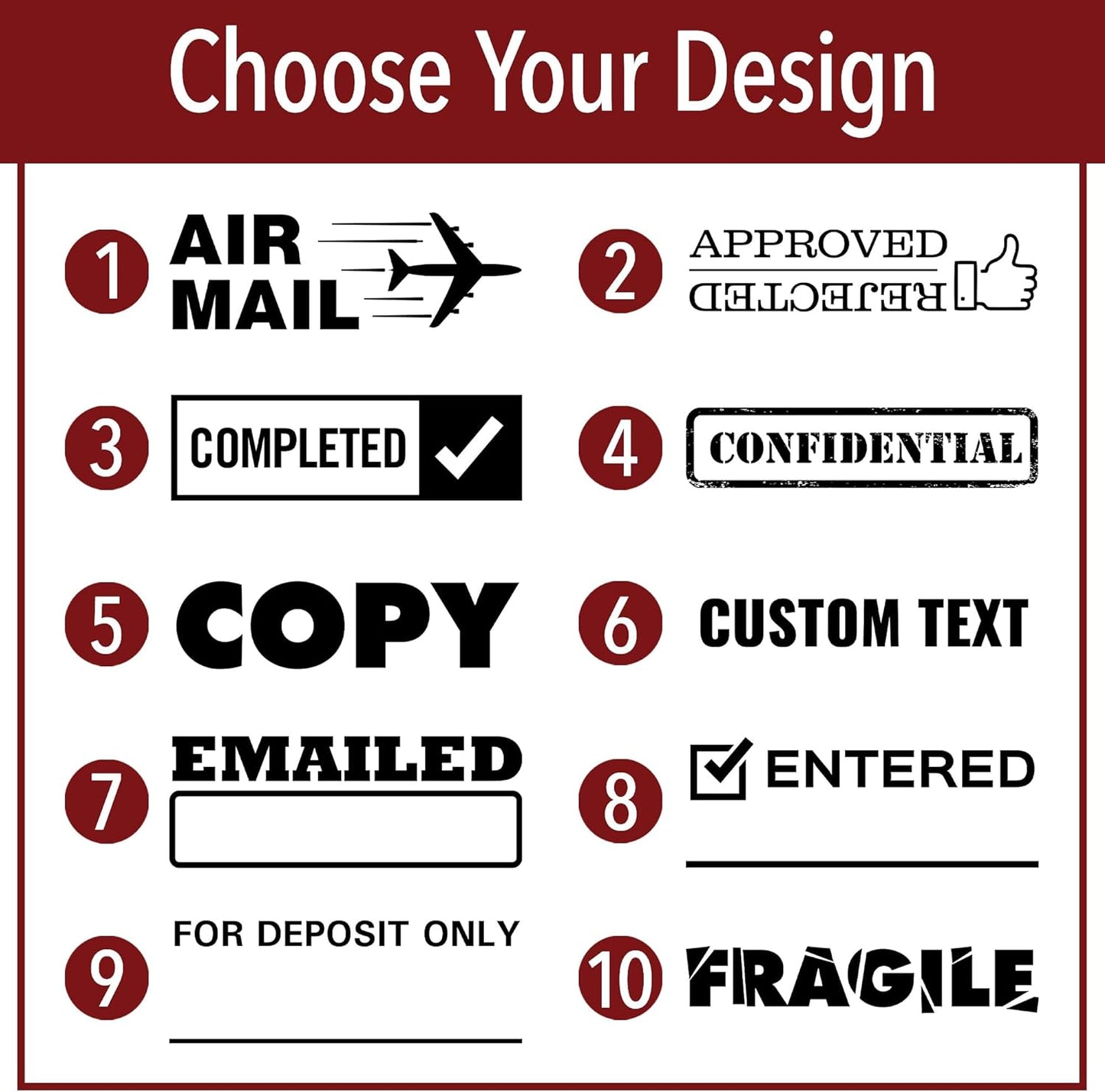 Approved/Rejected Office Stamp | 4 Different Sizes | 20 Designs | Multiple Color Options | Perfect for Quick Validation of Office Documents (Approved/Rejected, Xtra Wide)