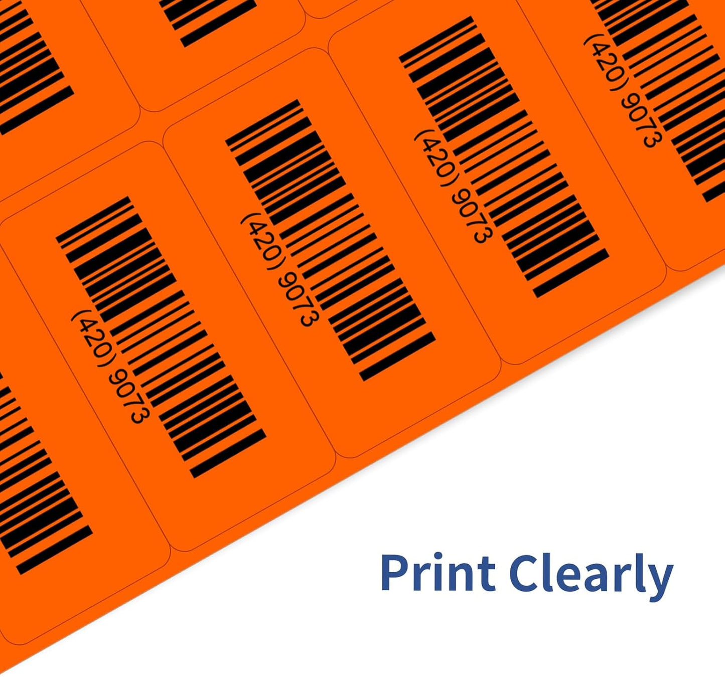 Shipping Labels Stickers, 2"×4" Printable Mailing Label for Laser/Inkjet Printing- Matte, Permanent Adhesive Labels Stickers (Fluorescent Orange)