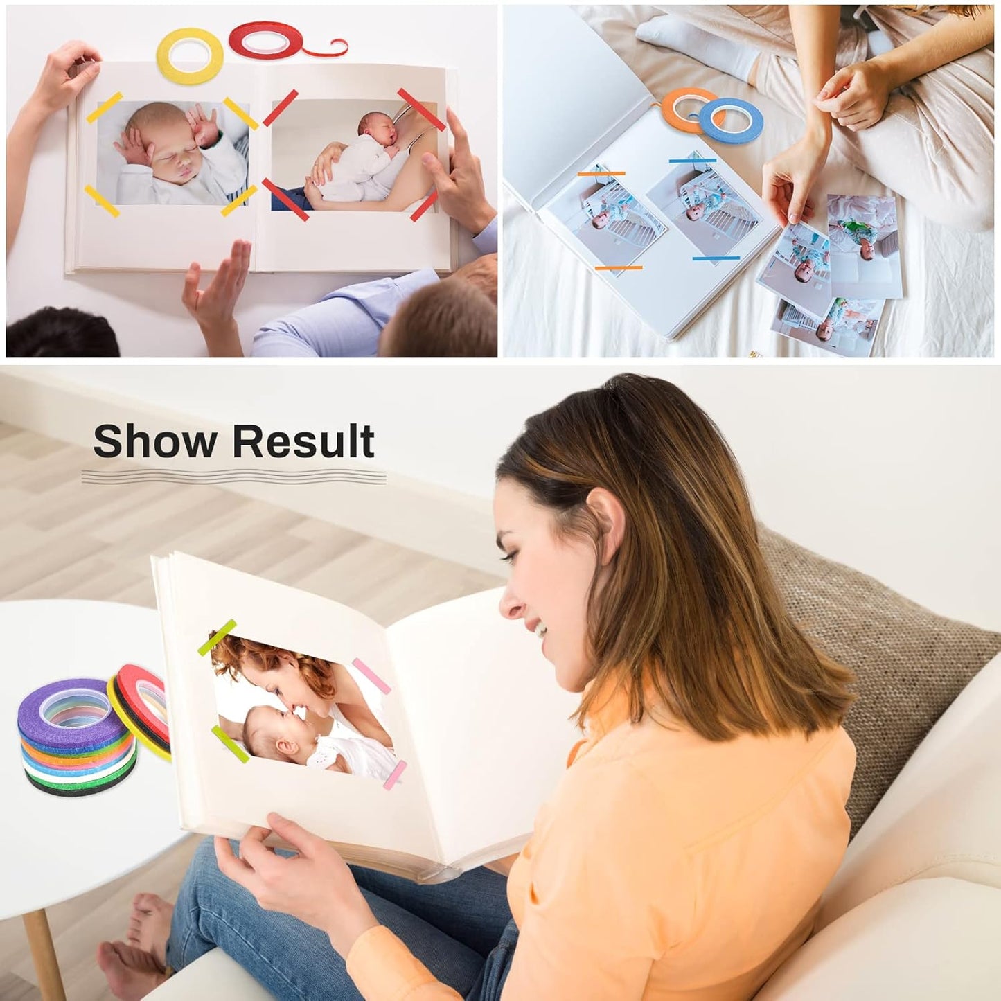 selizo 20 Rolls Whiteboard Tape, 1/8" Thick, Pinstriping & Draping Tape for DIY Art Crafts