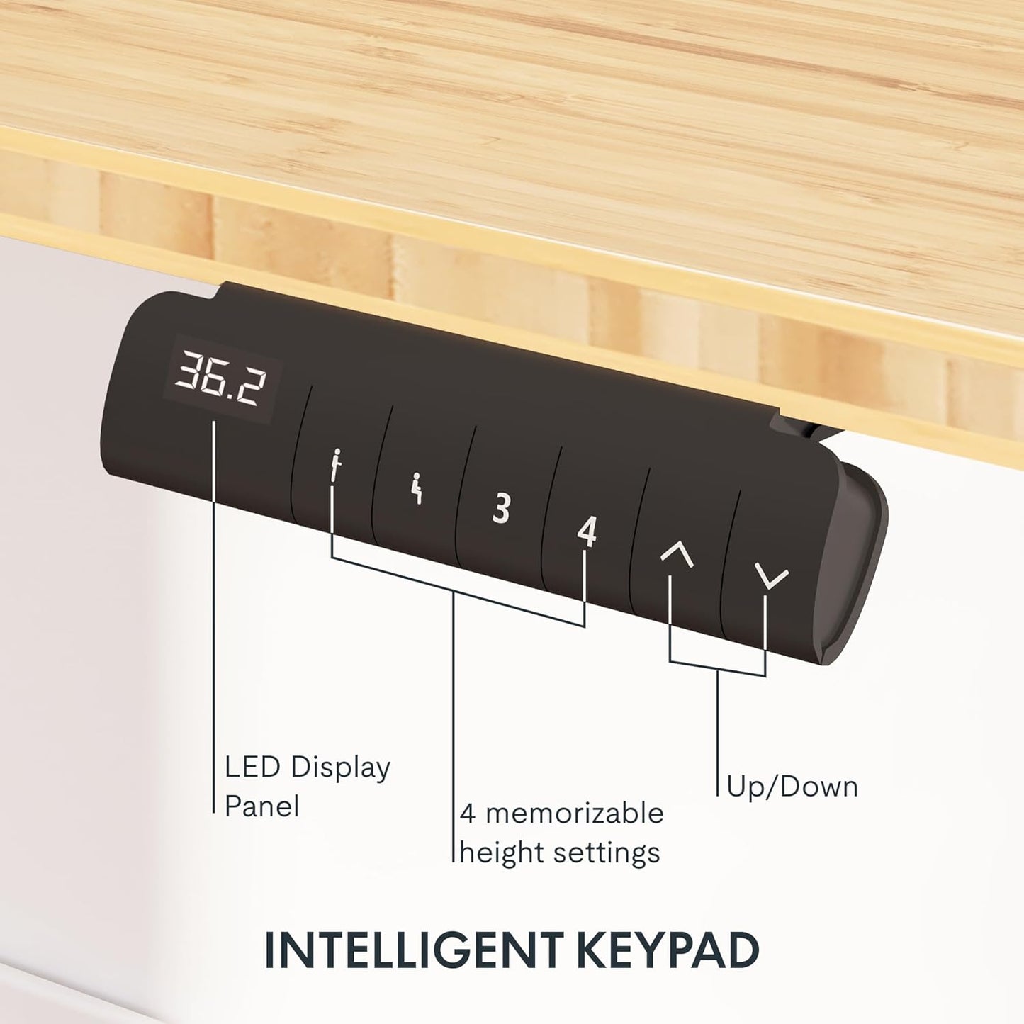 FLEXISPOT E6 Essential Bamboo 3 Stages Dual Motor 72x30 Inch Electric Height Adjustable Standing Whole-Piece Board Desk Sit Stand Up Desk (Black Frame + Bamboo Desktop)